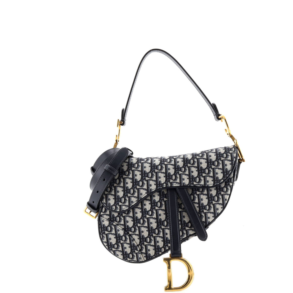 Saddle Handbag with Strap Oblique Canvas Medium