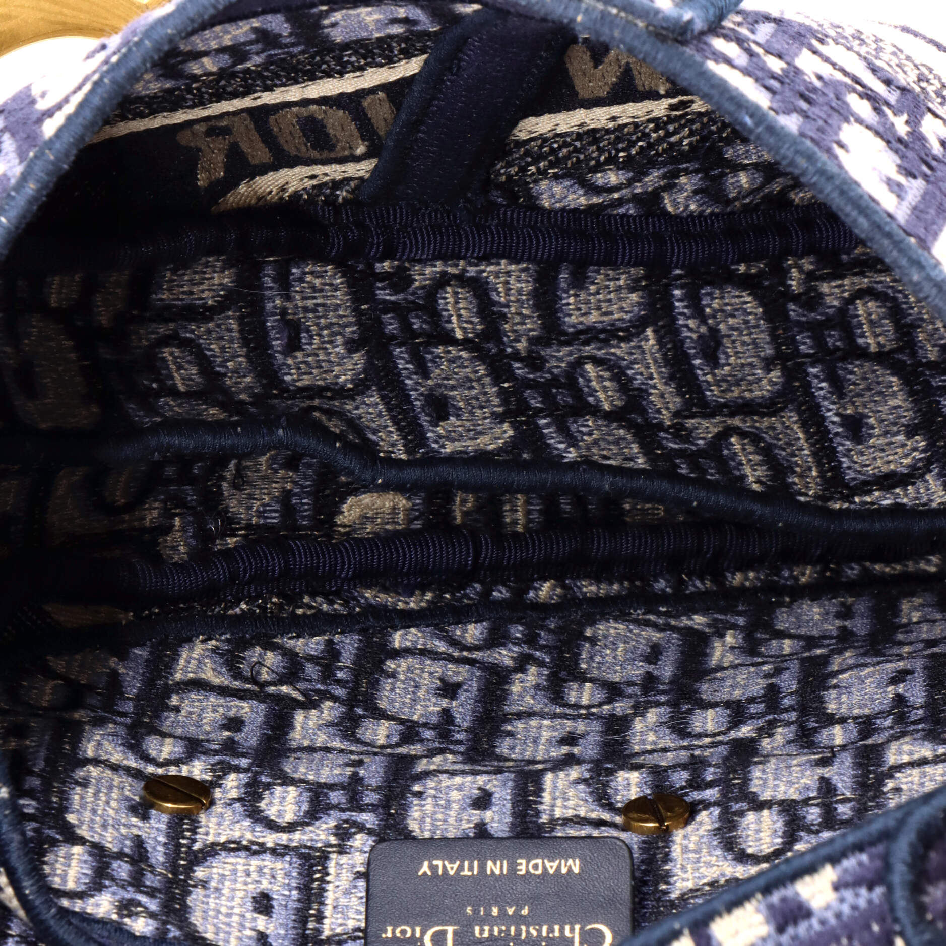 Saddle Handbag Logo Embroidered Oblique Canvas Medium