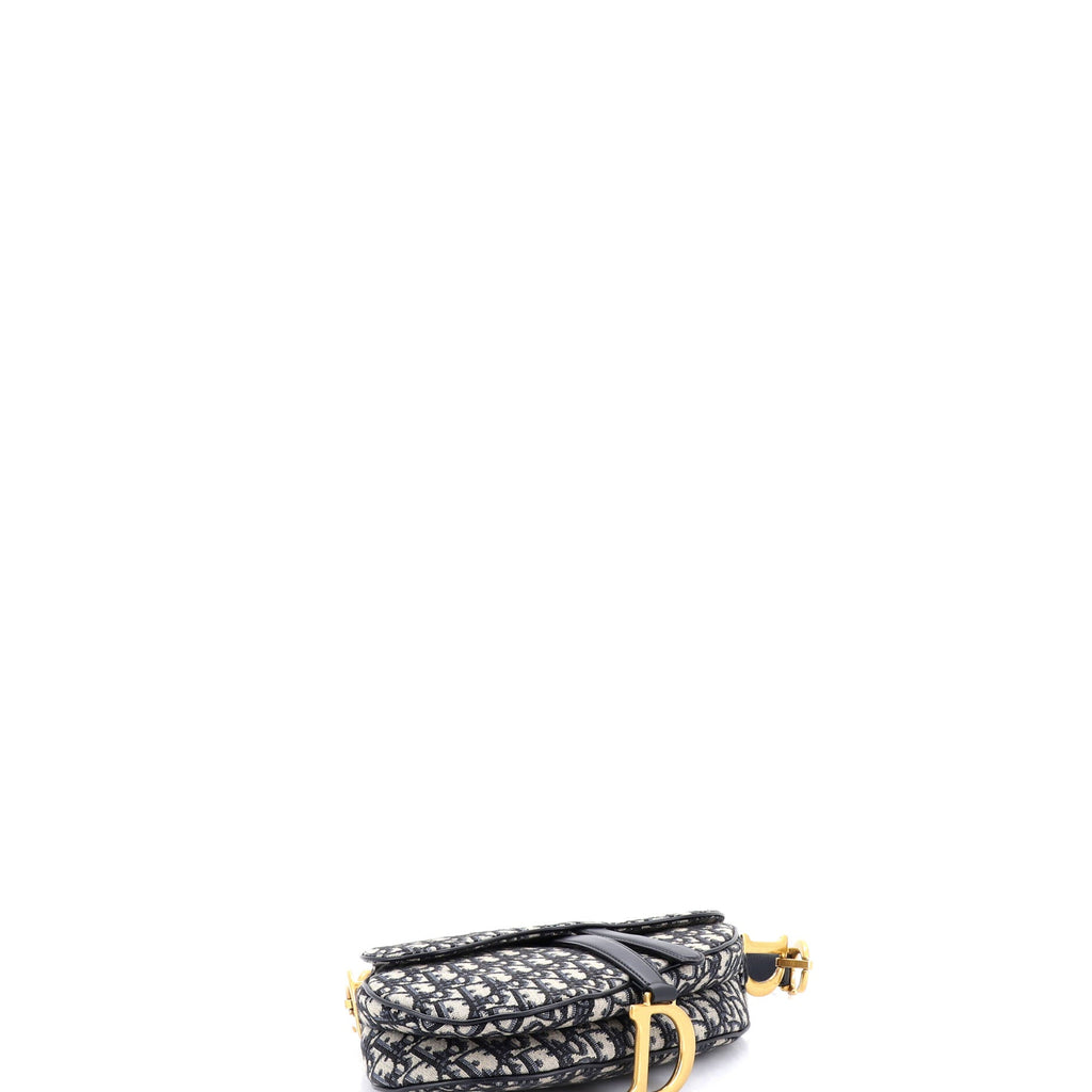 Saddle Handbag with Strap Oblique Canvas Medium