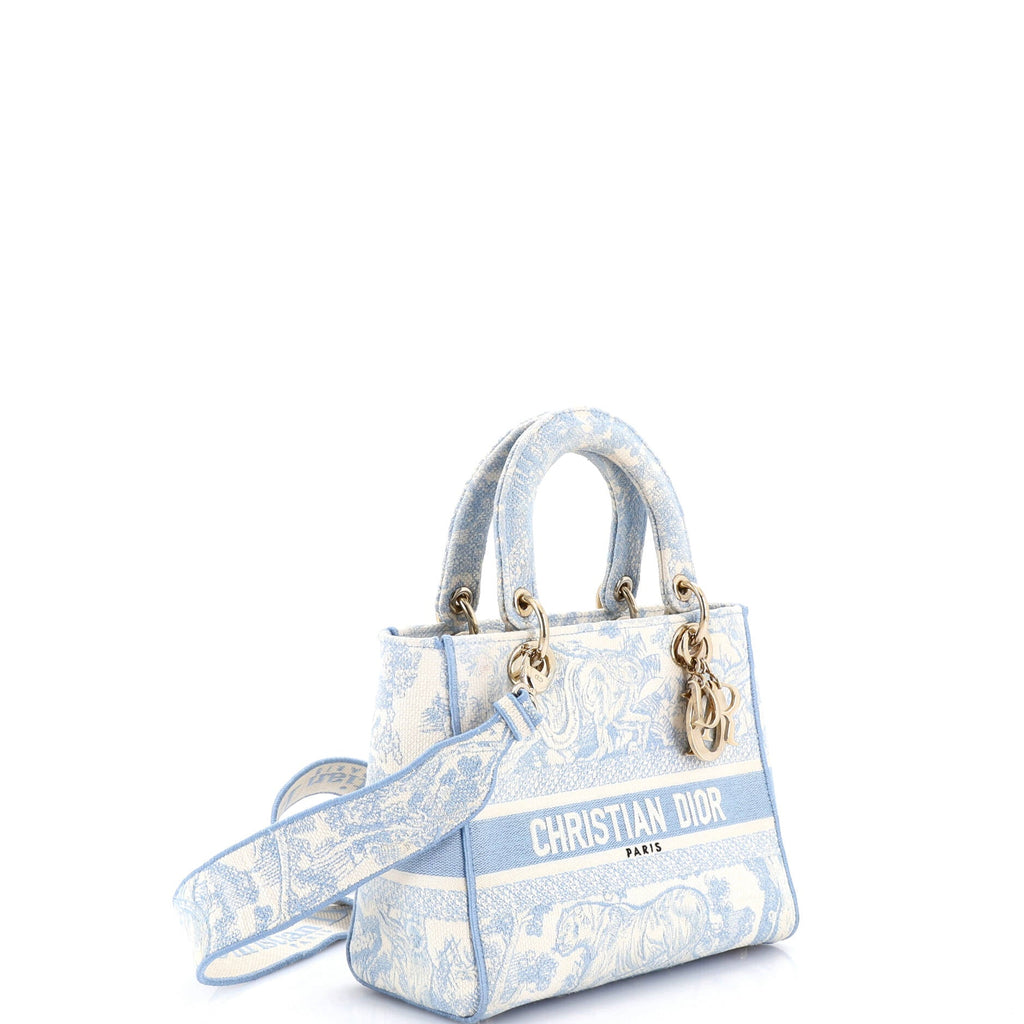 Lady D-Lite Bag Embroidered Canvas Medium