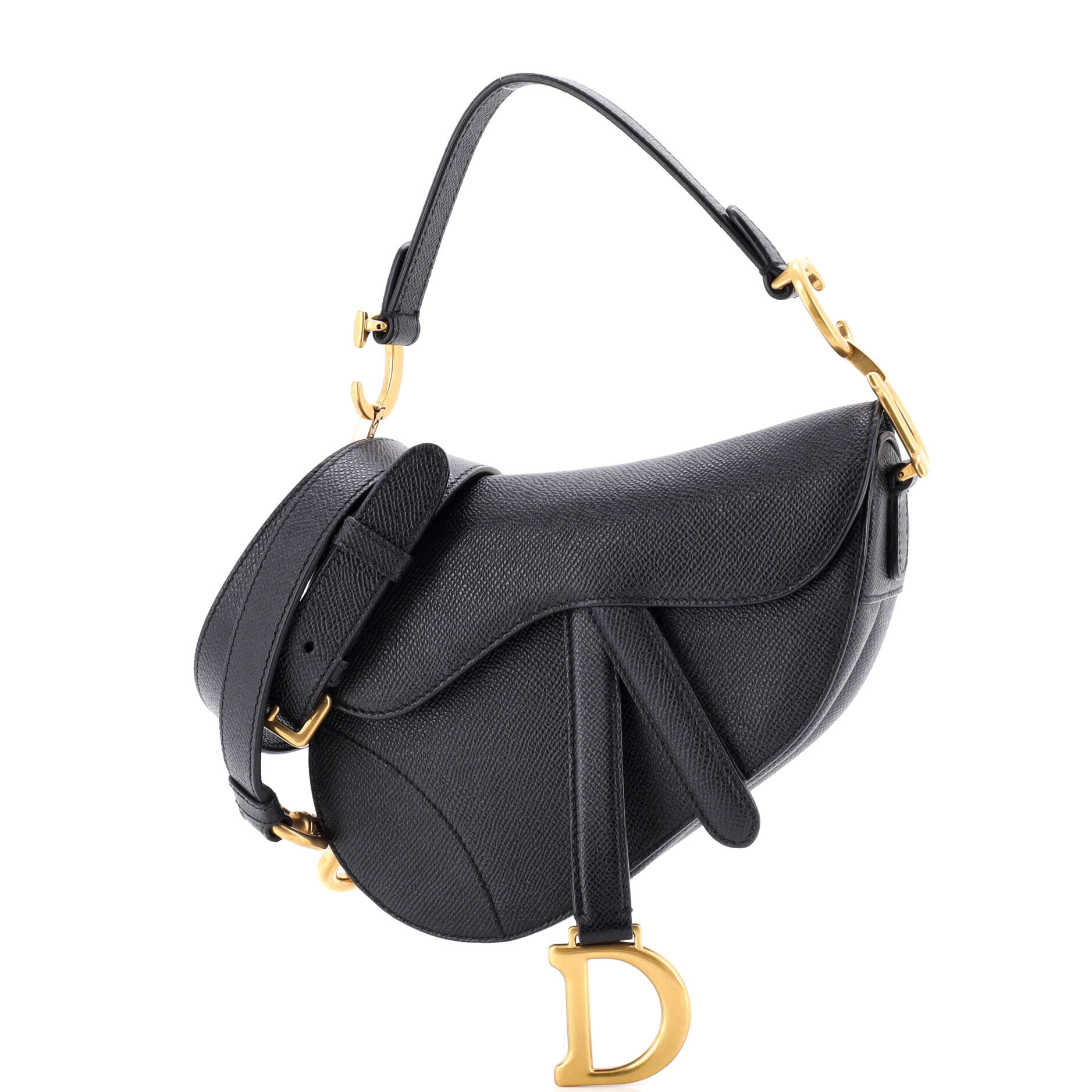 Saddle Handbag with Strap Leather Mini
