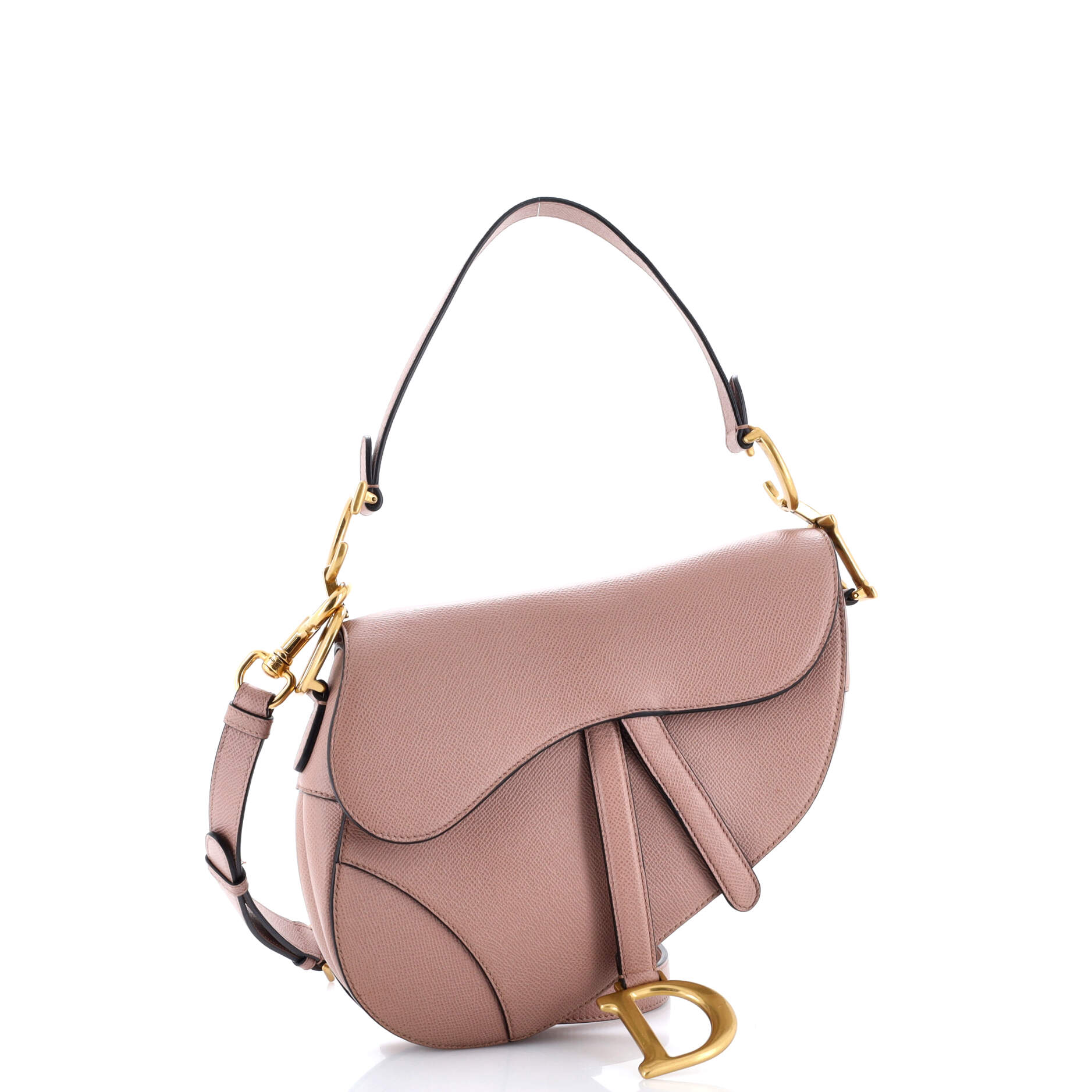 Saddle Handbag with Strap Leather Medium