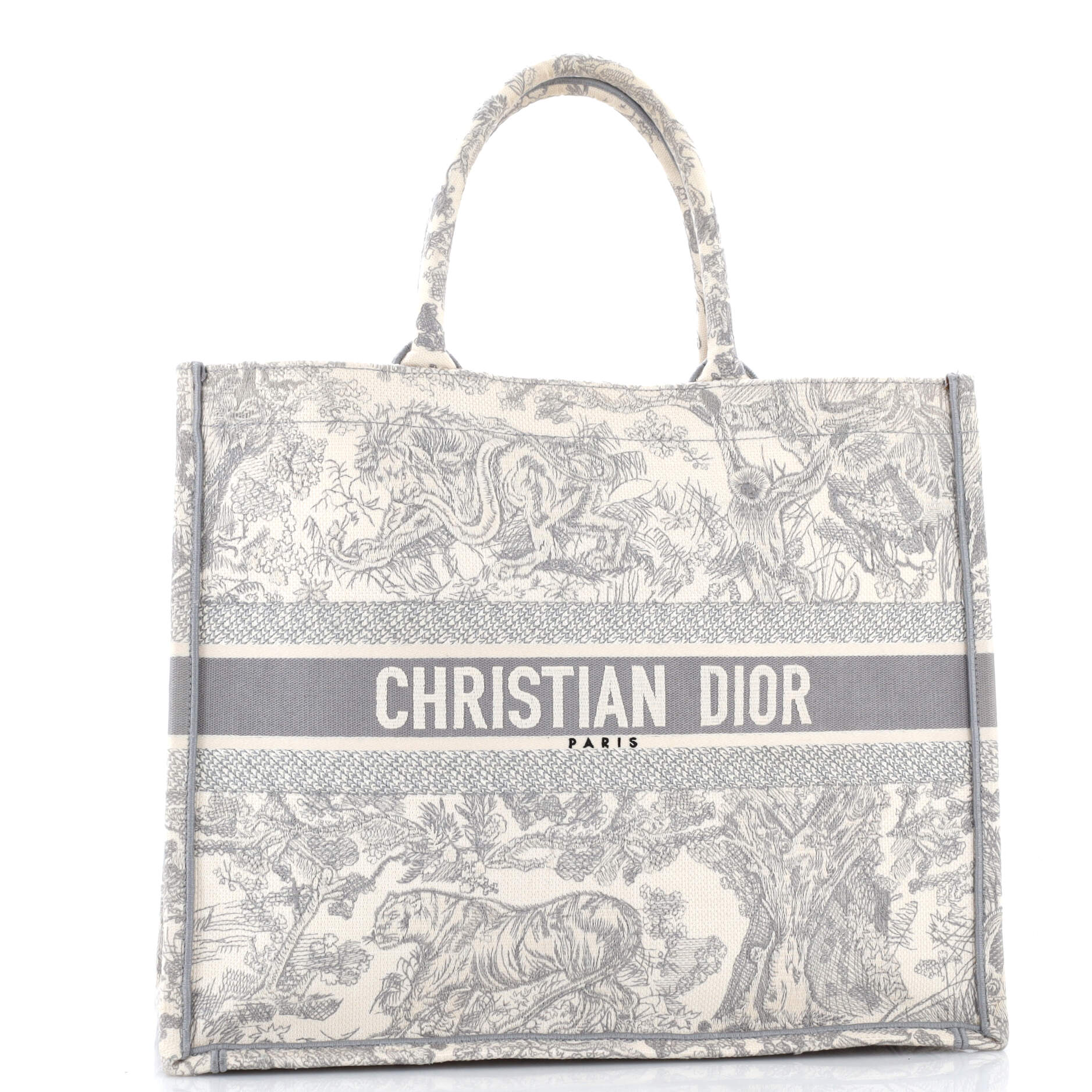 Book Tote Embroidered Canvas Large