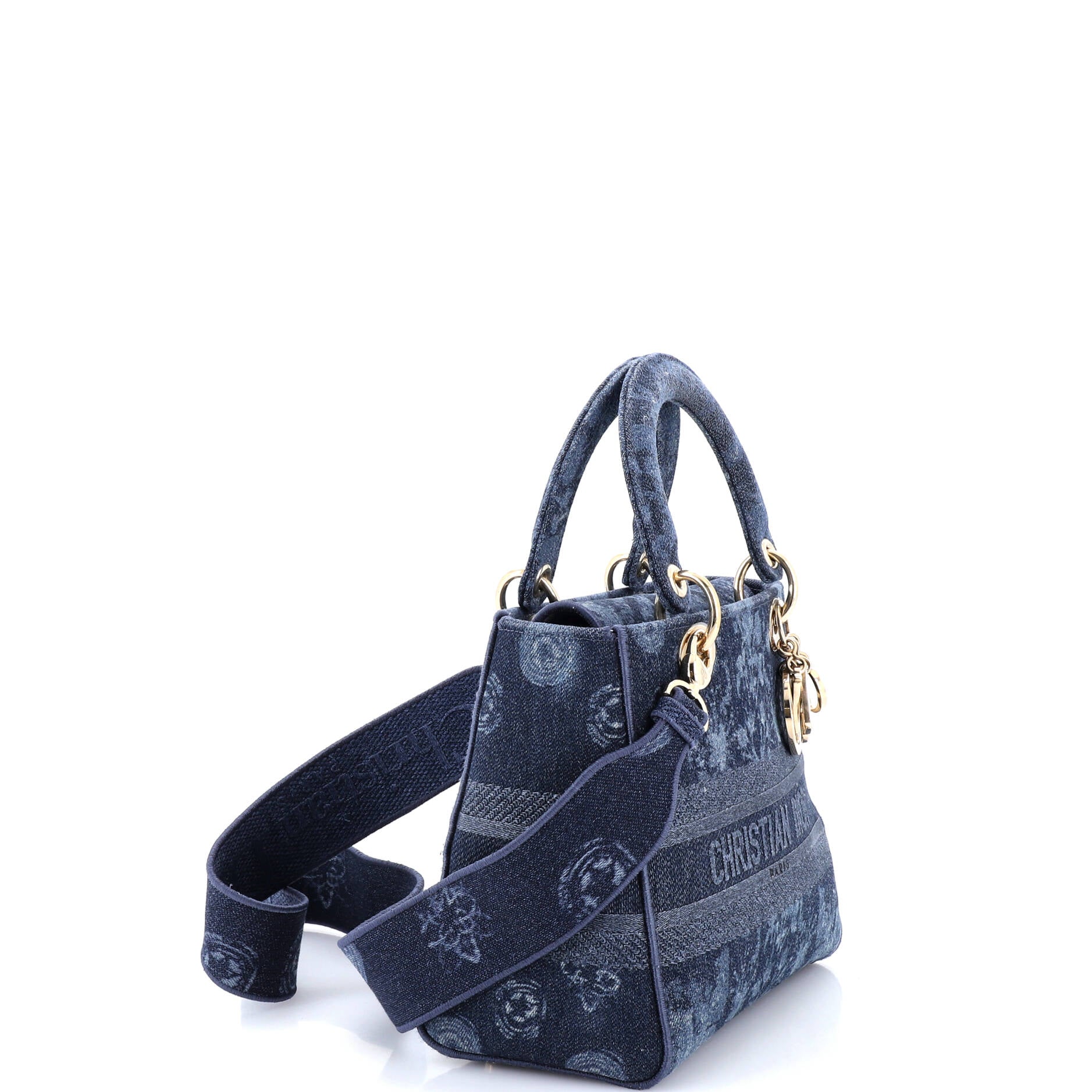 Lady D-Lite Bag Printed Denim Medium