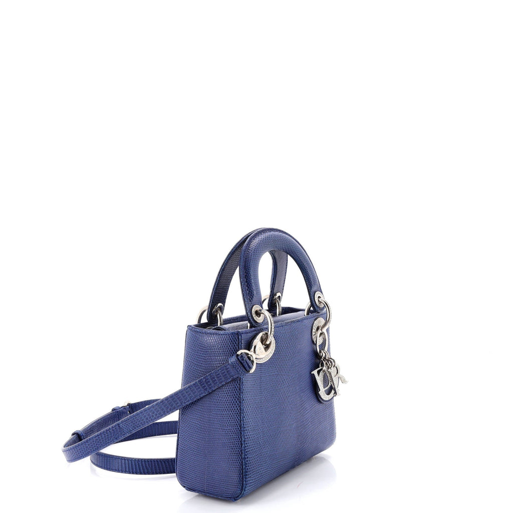 Lady Dior Bag Lizard with Crystal Charms Mini
