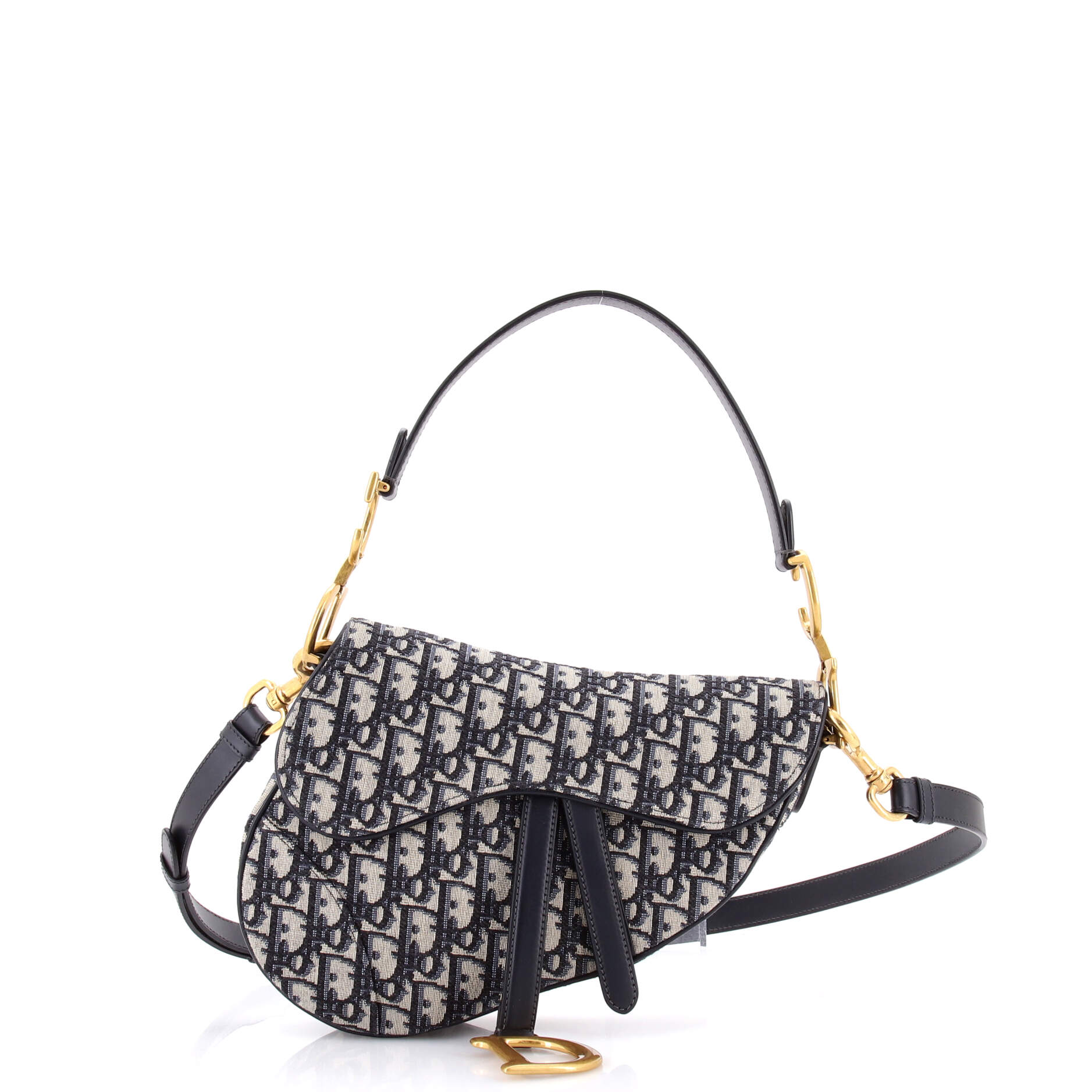 Saddle Handbag with Strap Oblique Canvas Medium