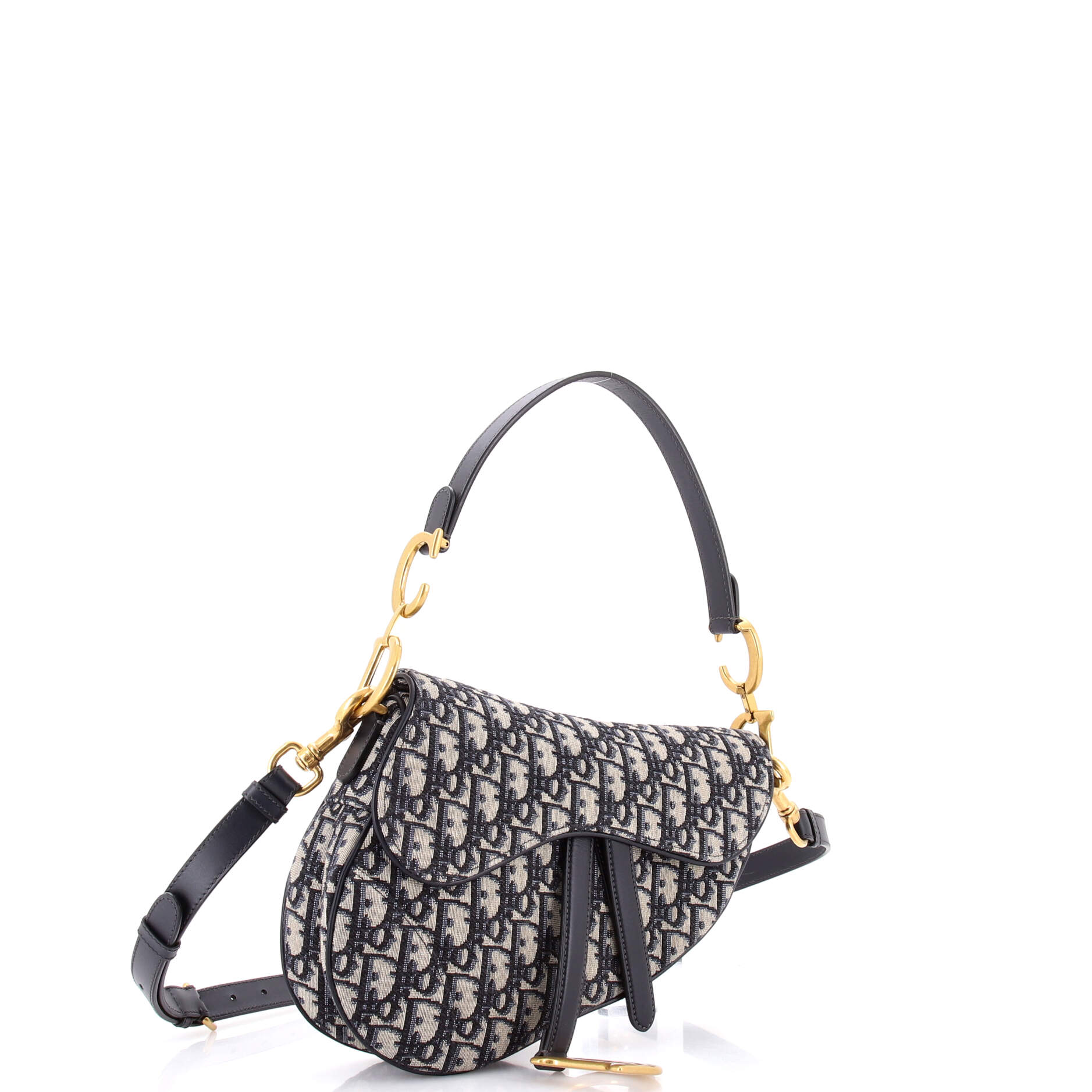 Saddle Handbag with Strap Oblique Canvas Medium