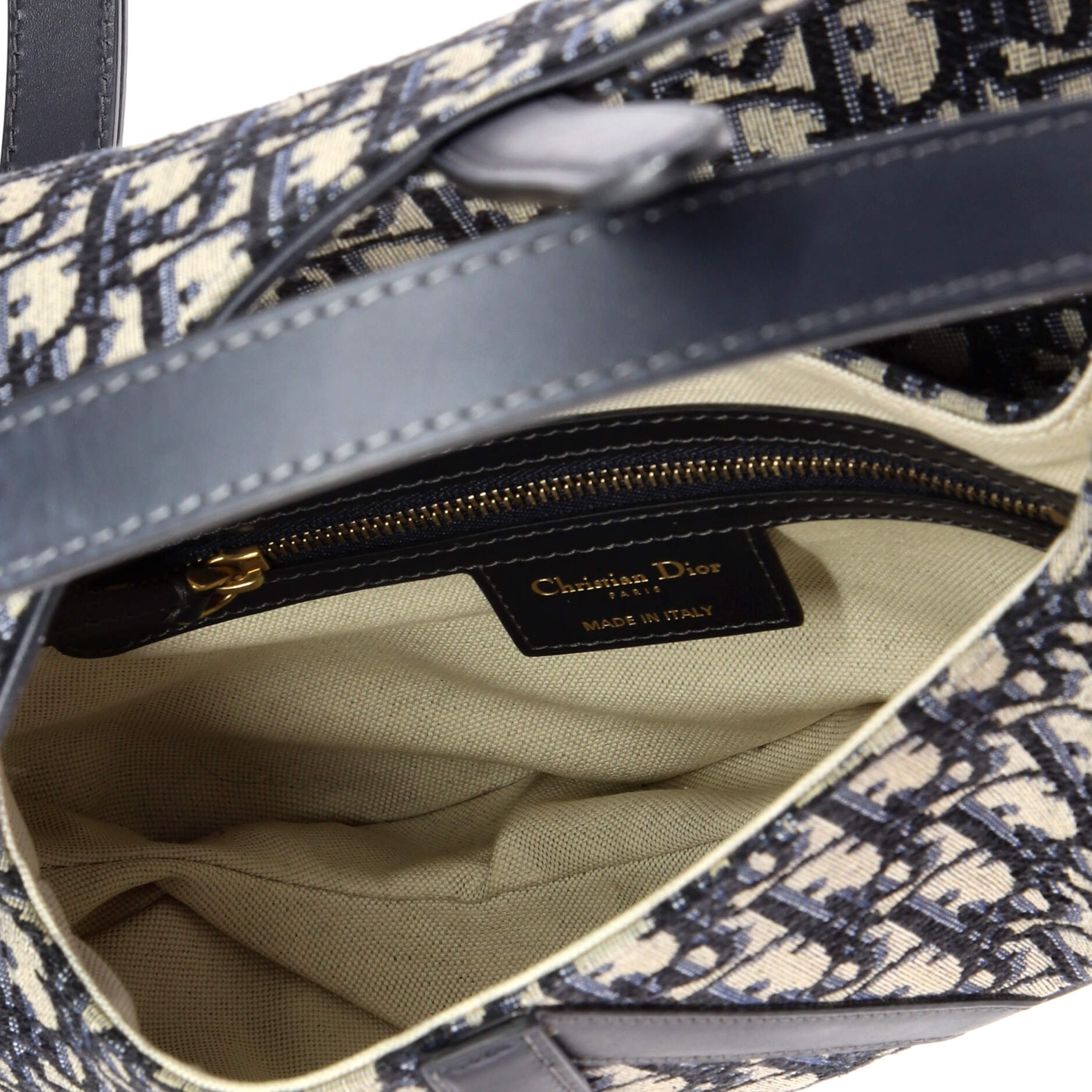 Saddle Handbag with Strap Oblique Canvas Medium
