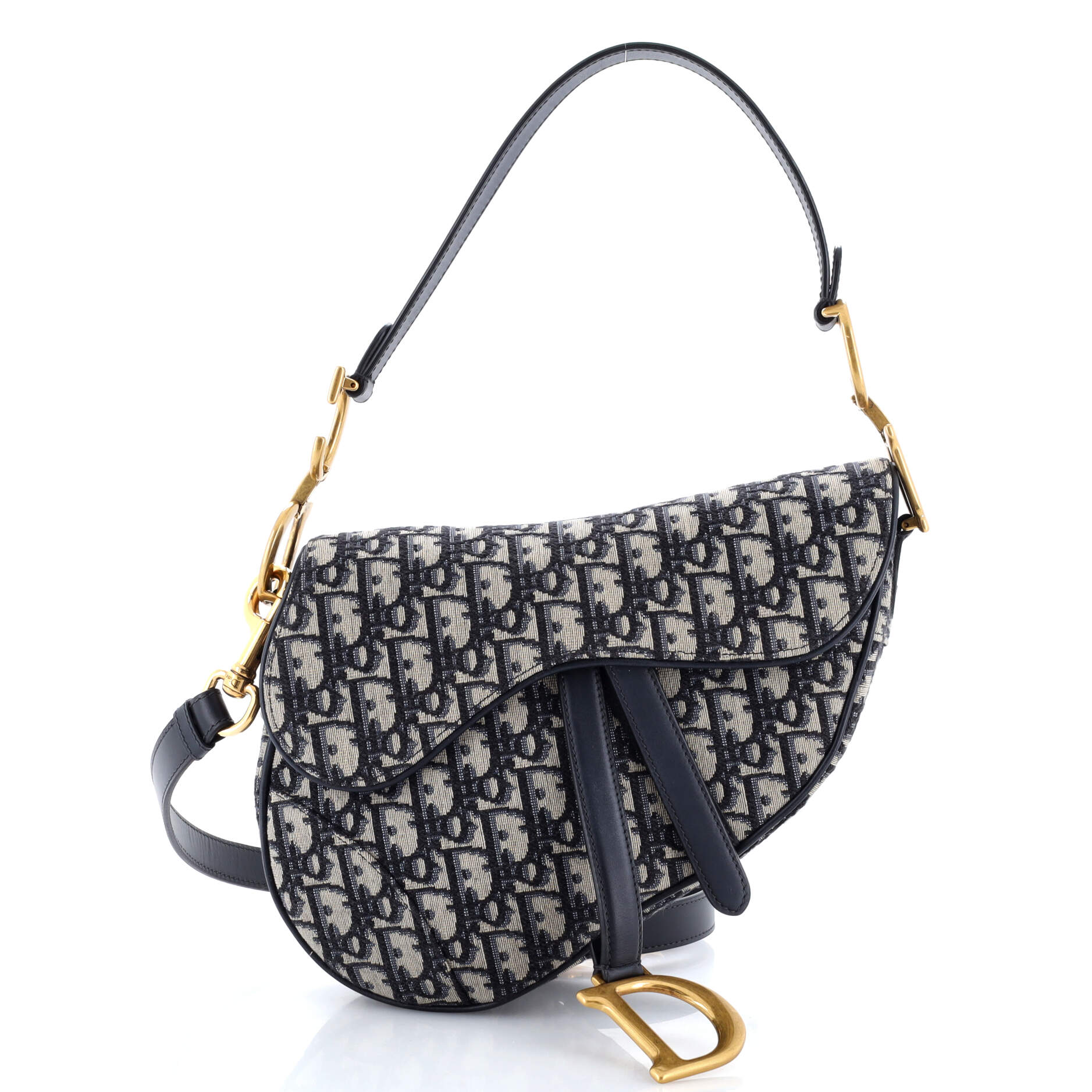 Saddle Handbag with Strap Oblique Canvas Medium