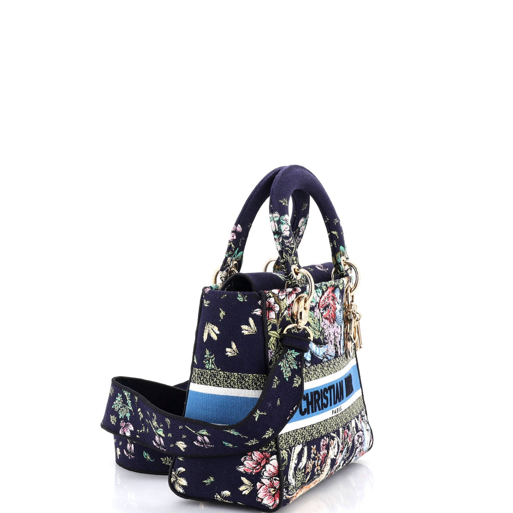 Lady D-Lite Bag Embroidered Canvas Medium