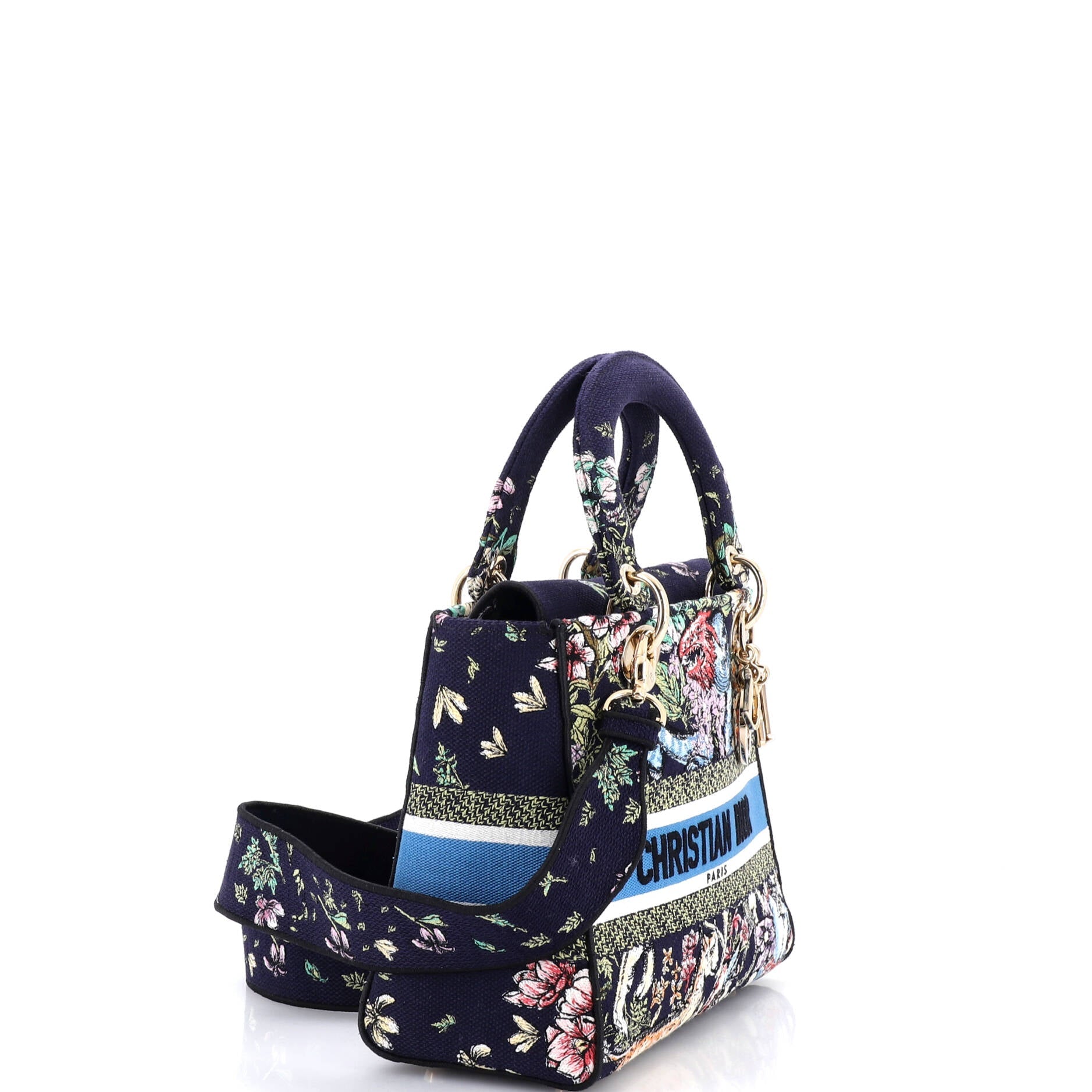 Lady D-Lite Bag Embroidered Canvas Medium