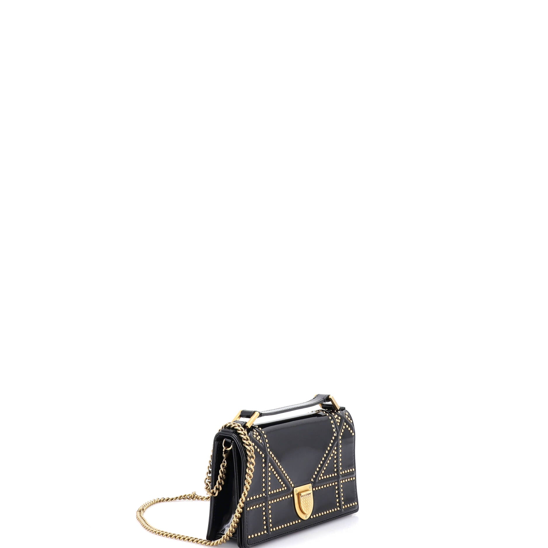 Diorama Chain Flap Clutch Studded Patent