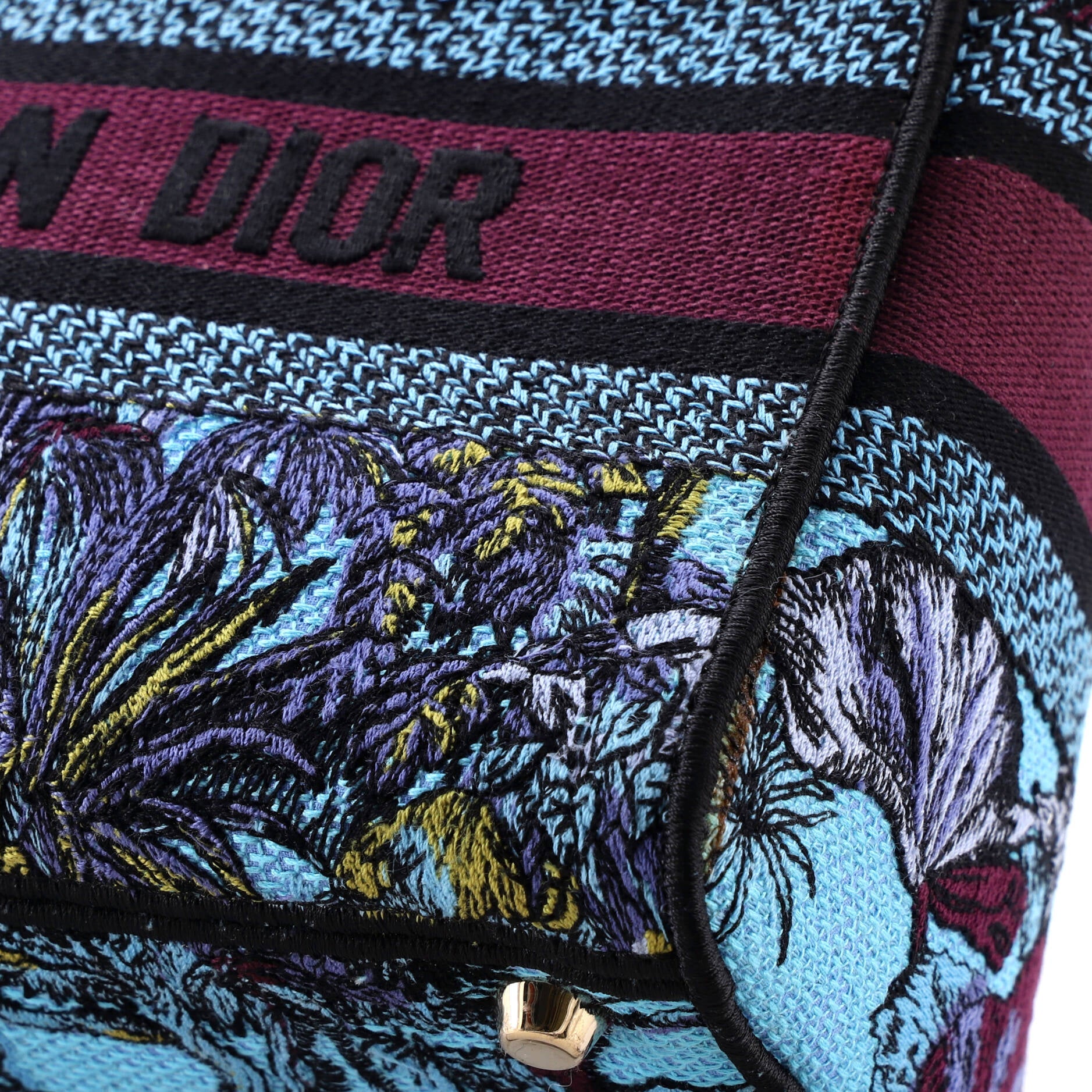 Lady D-Lite Bag Embroidered Canvas Medium