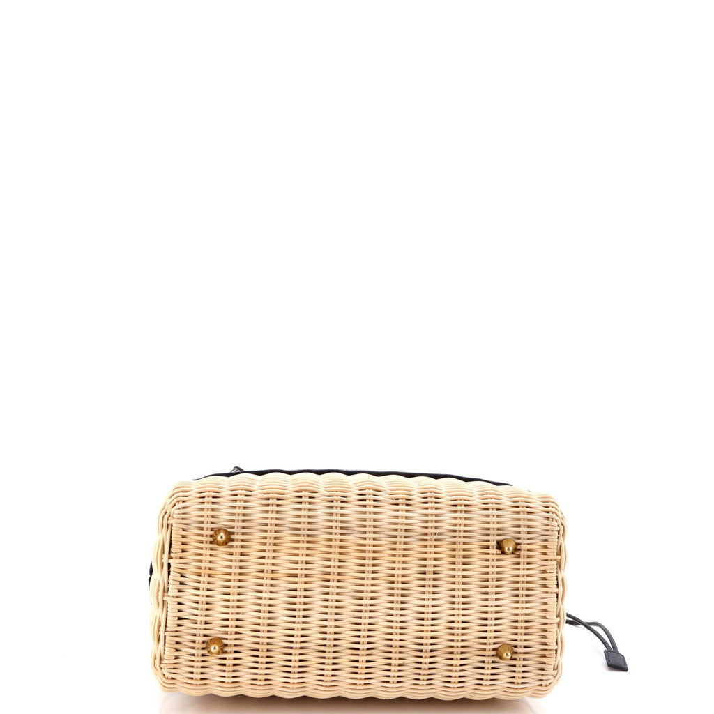 Lady Dior Bag Wicker and Oblique Canvas Medium