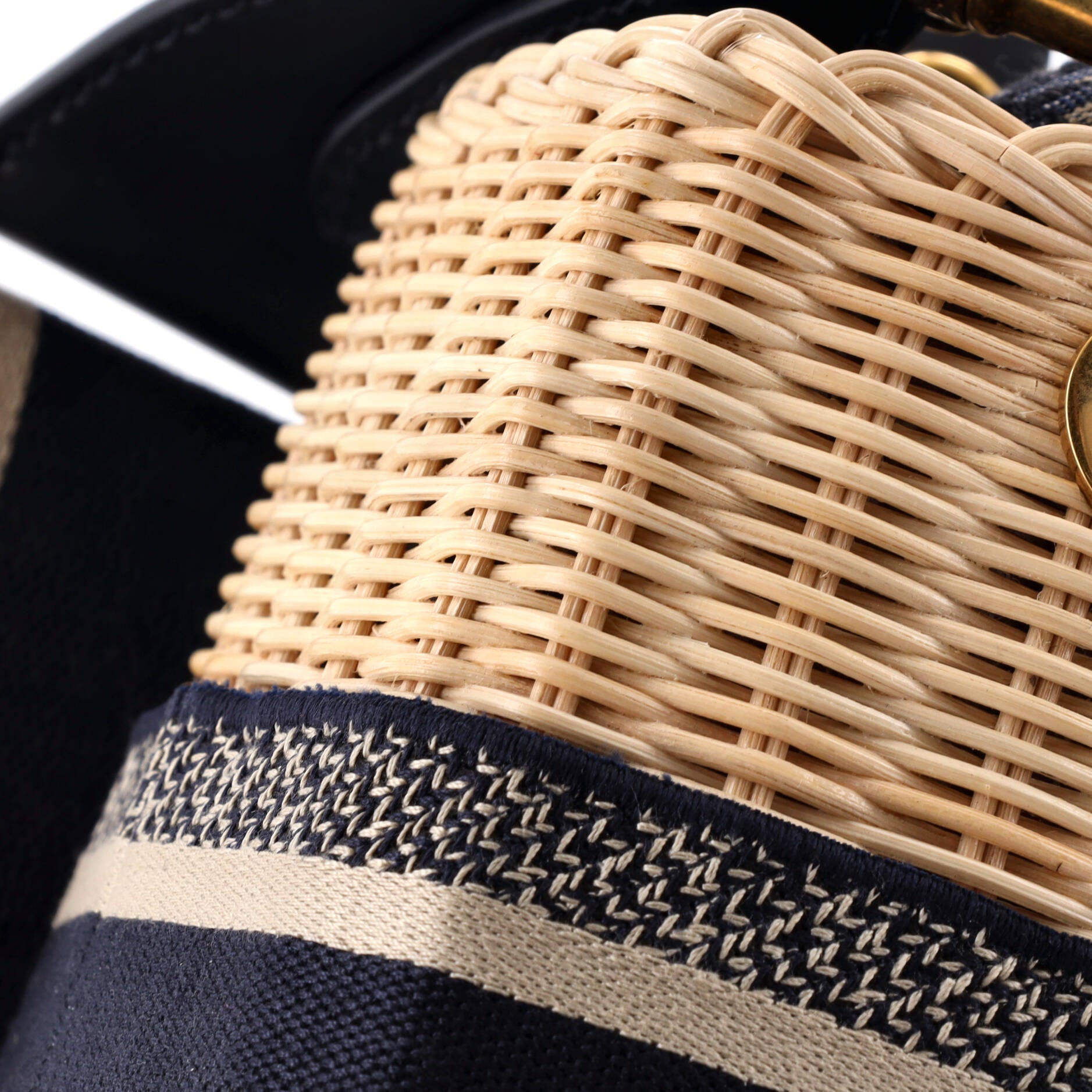 Lady Dior Bag Wicker and Oblique Canvas Medium