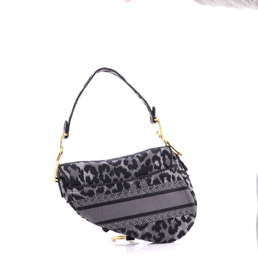 Saddle Handbag Mizza Embroidered Canvas Medium