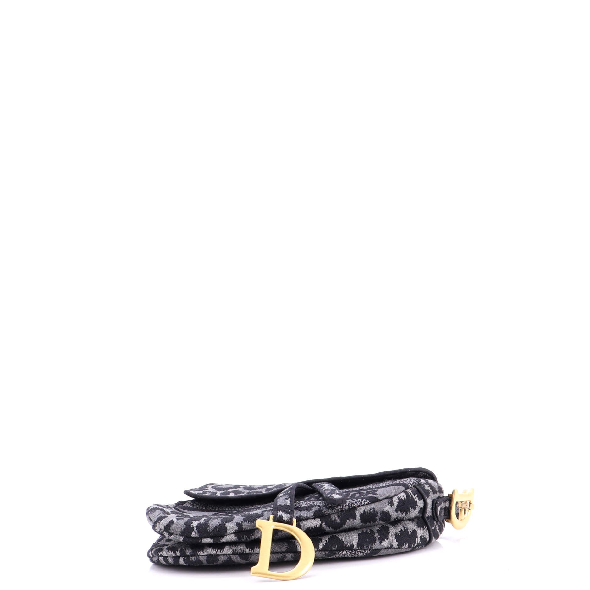 Saddle Handbag Mizza Embroidered Canvas Medium