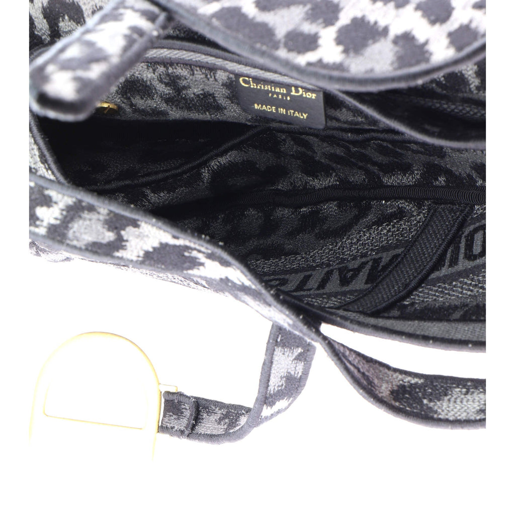 Saddle Handbag Mizza Embroidered Canvas Medium