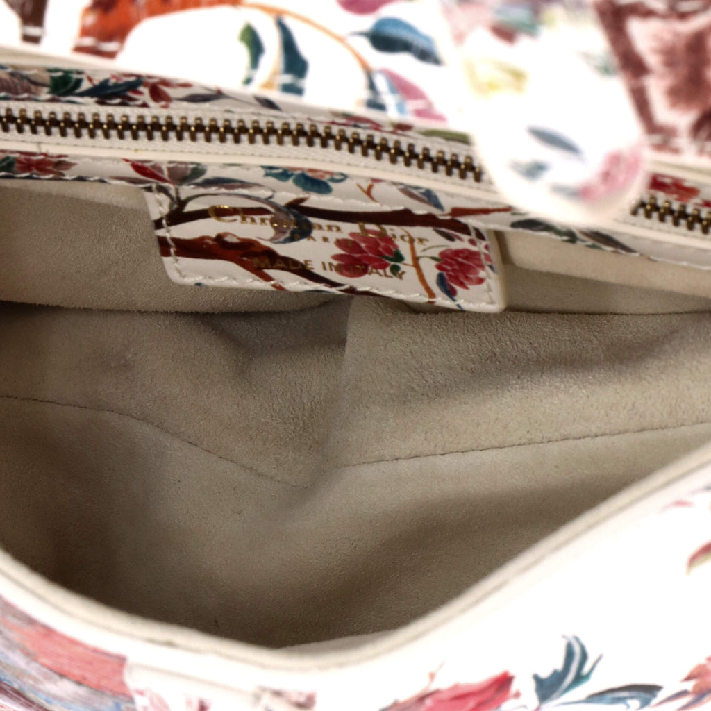 Saddle Handbag with Strap Printed Leather Medium