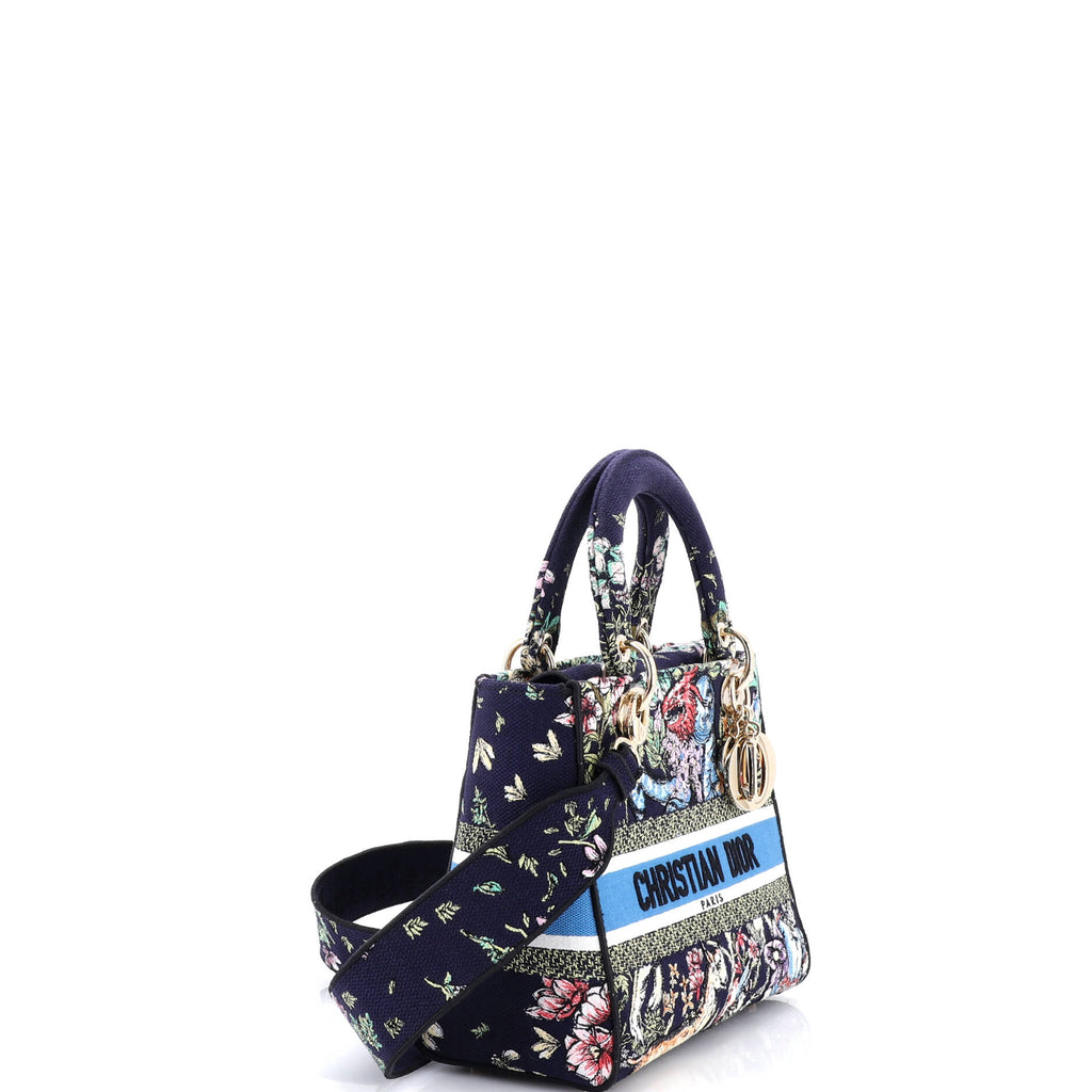 Lady D-Lite Bag Embroidered Canvas Medium