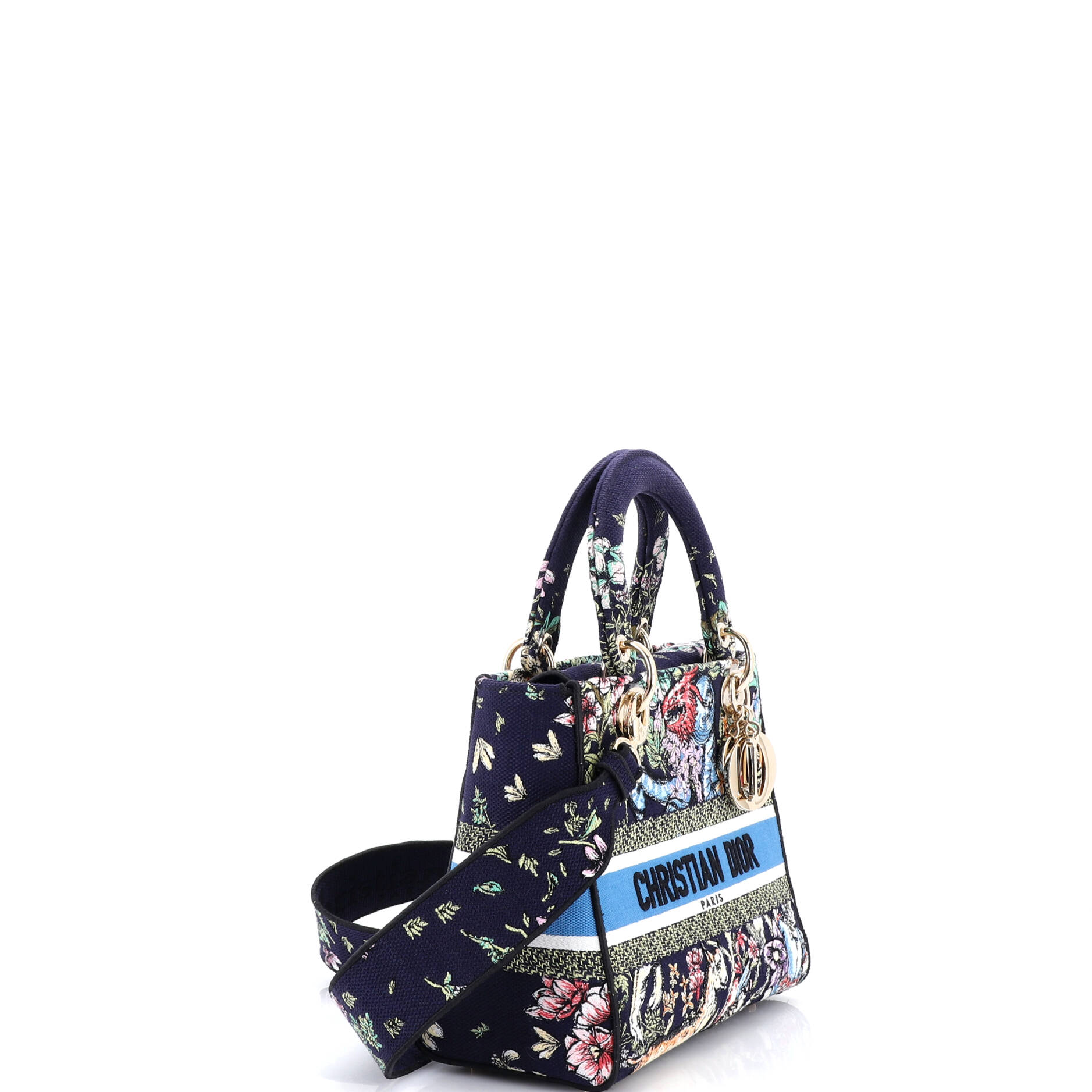 Lady D-Lite Bag Embroidered Canvas Medium