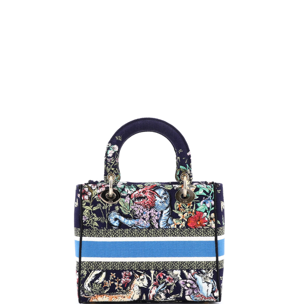 Lady D-Lite Bag Embroidered Canvas Medium