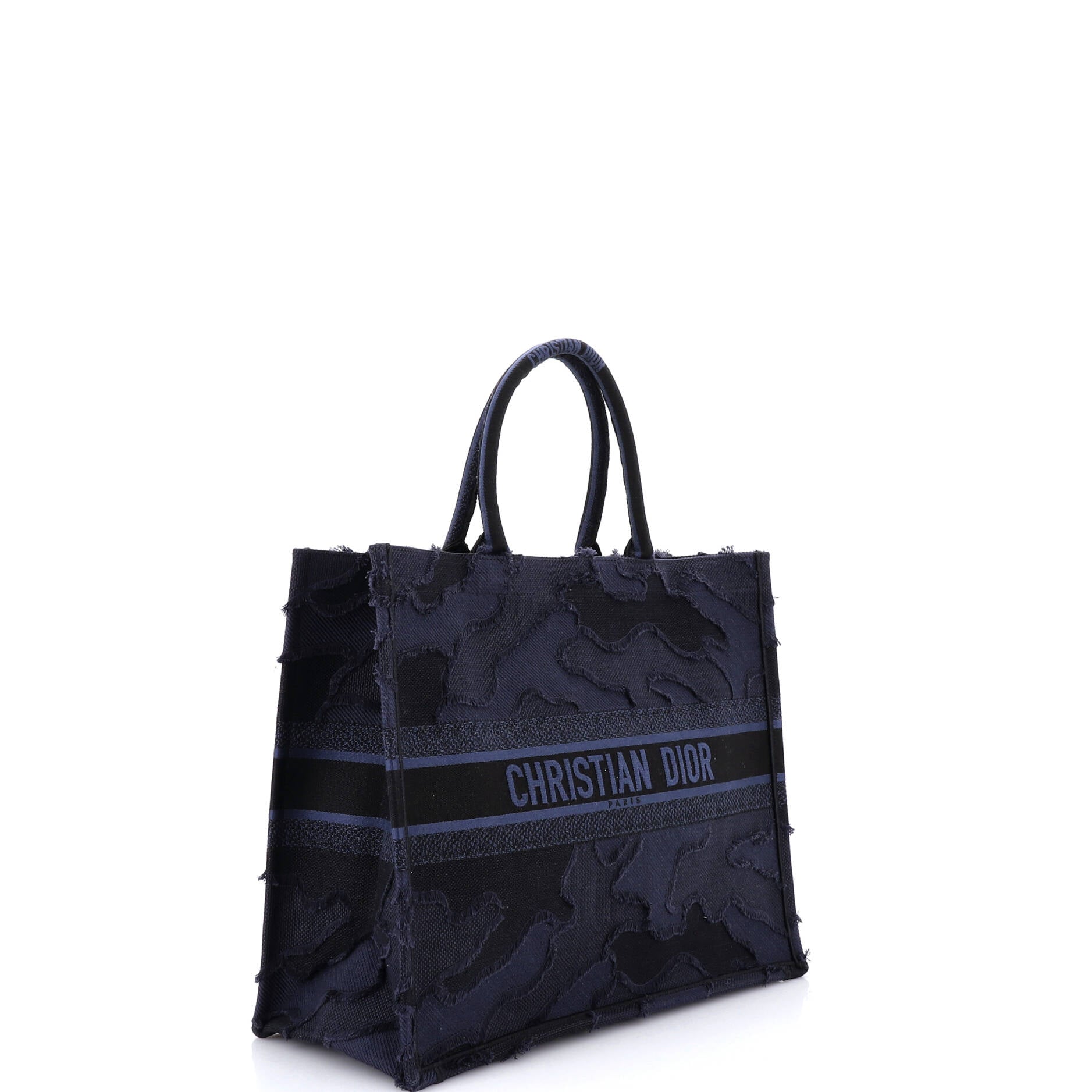 Book Tote Camouflage Embroidered Canvas Large