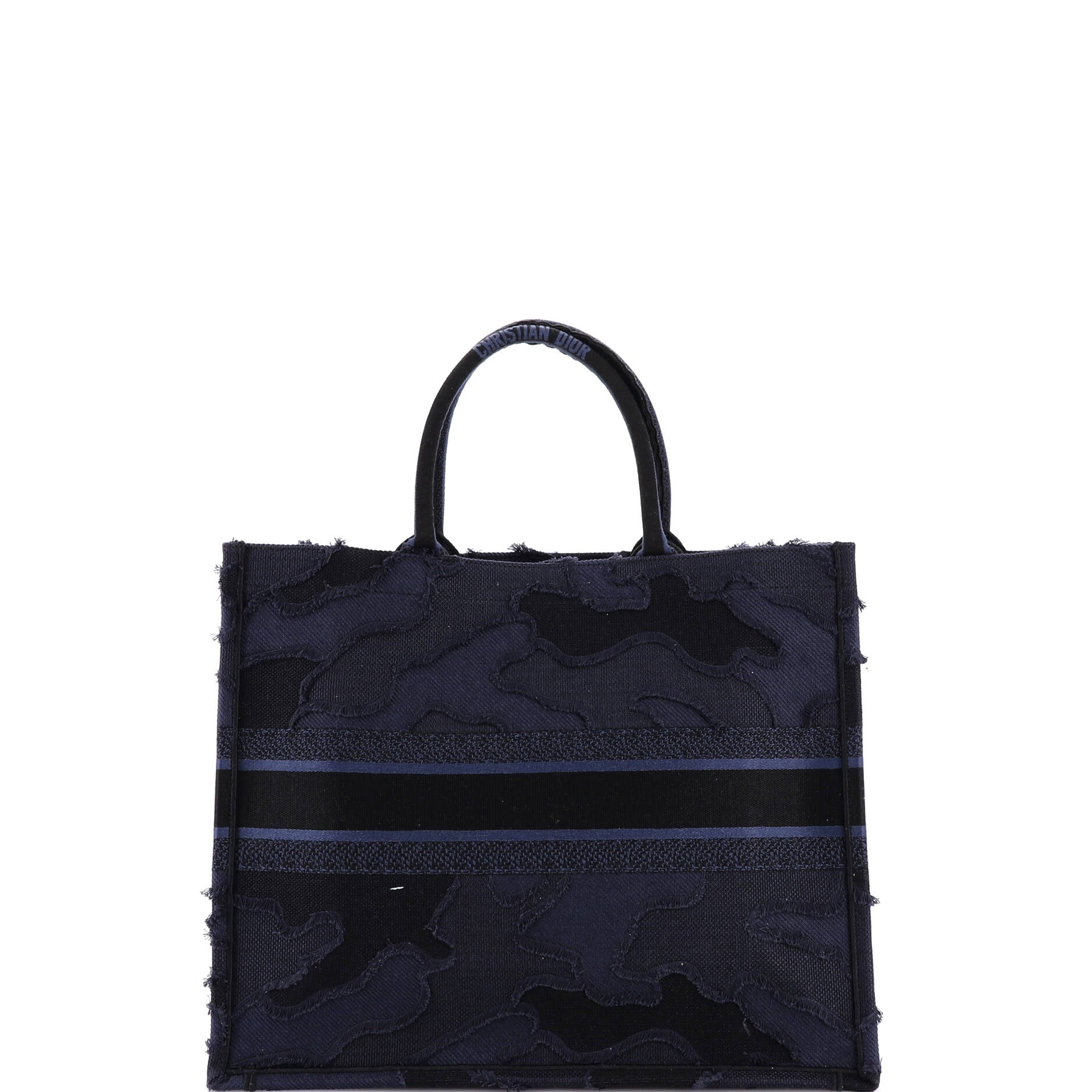 Book Tote Camouflage Embroidered Canvas Large