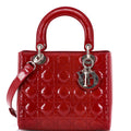 Lady Dior Bag Cannage Quilt Patent Medium