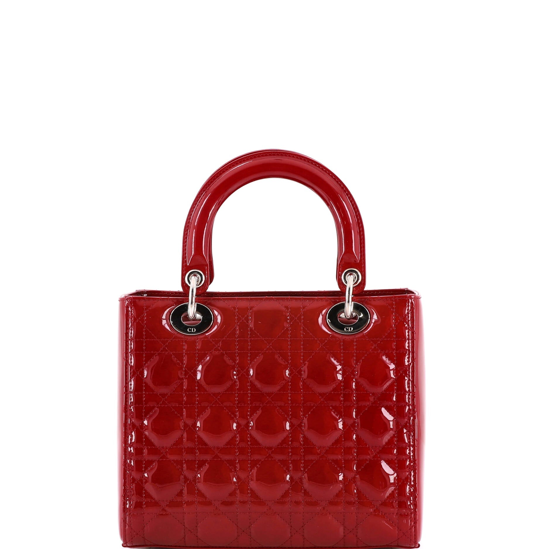 Lady Dior Bag Cannage Quilt Patent Medium