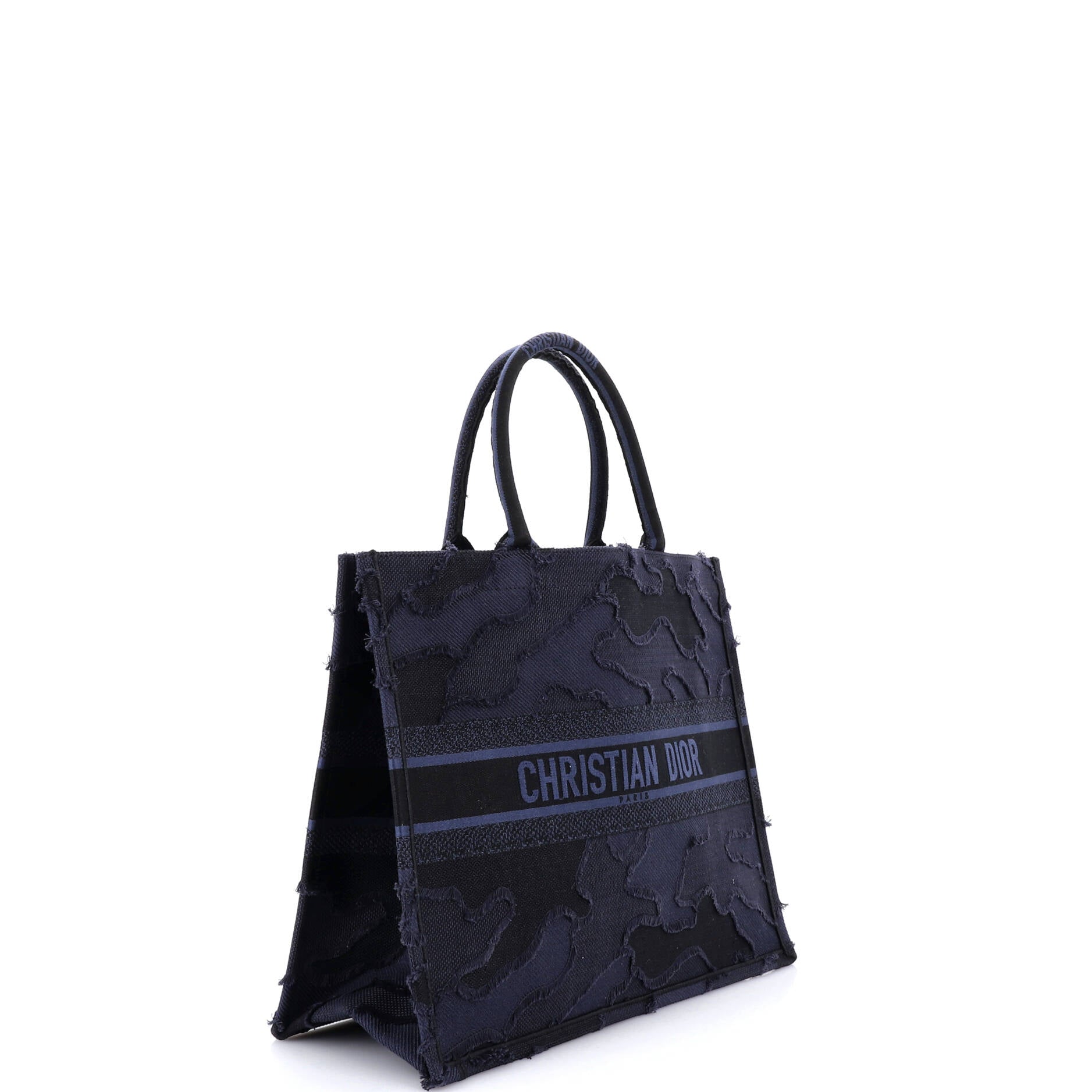Book Tote Camouflage Embroidered Canvas Large