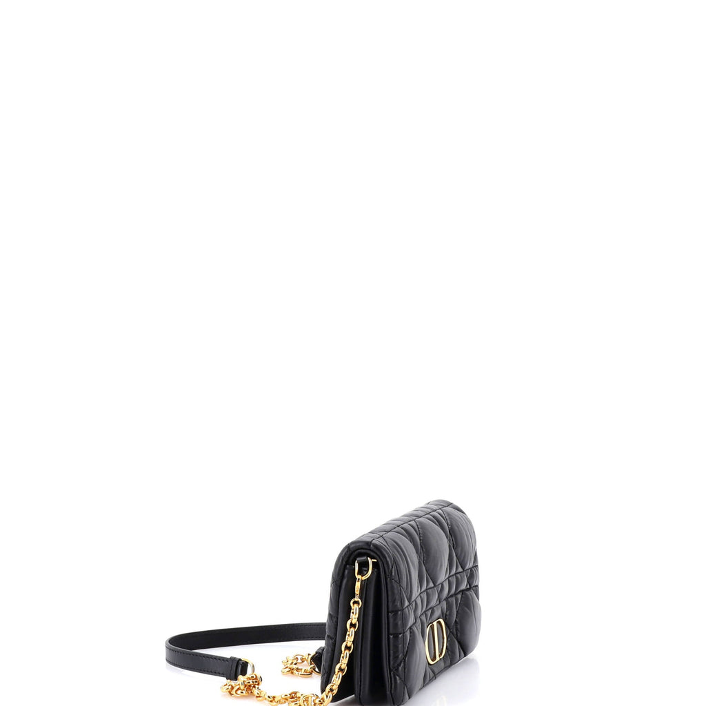 Caro Flap Pouch with Chain Macrocannage Quilt Calfskin Mini