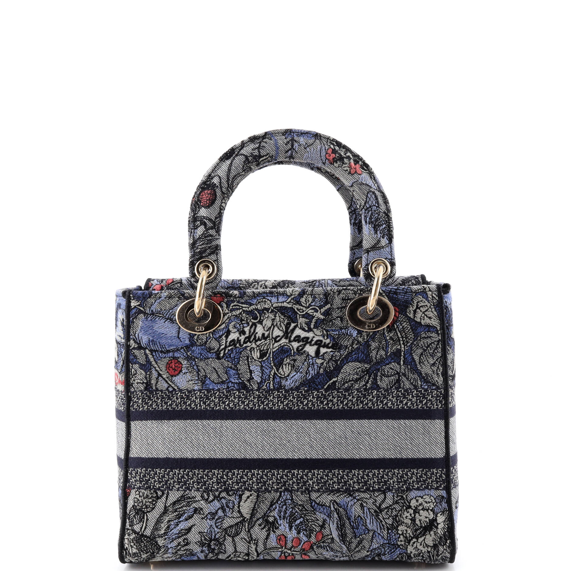 Lady D-Lite Bag Embroidered Canvas Medium