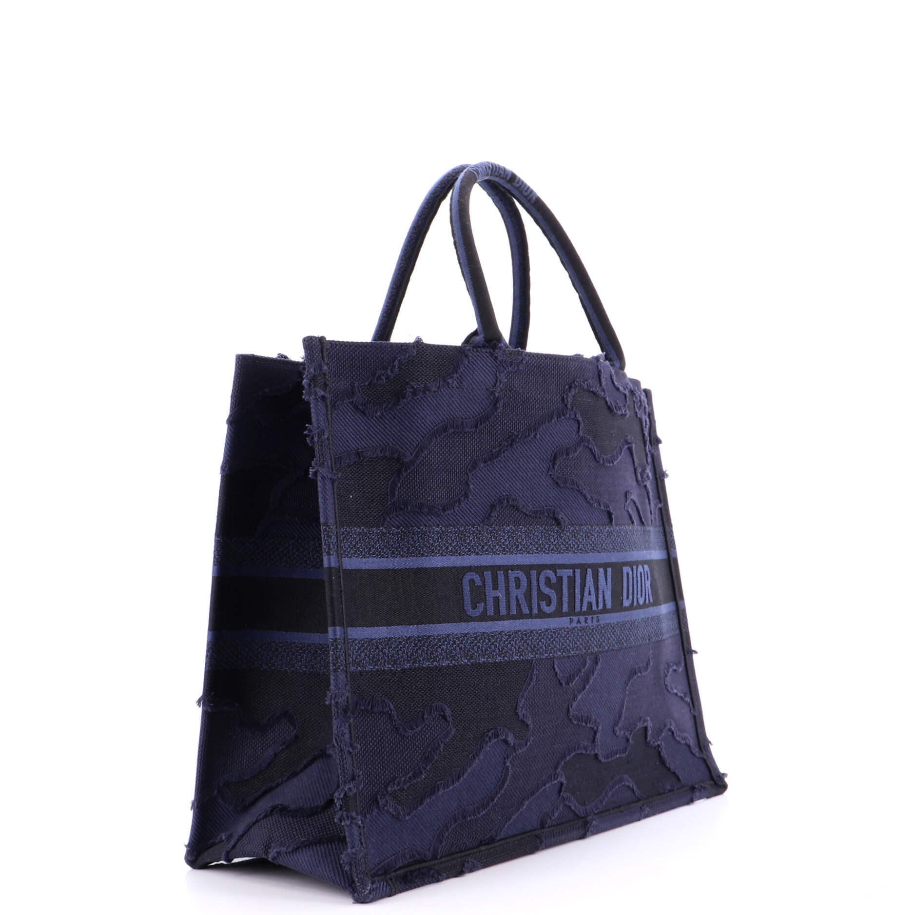 Book Tote Camouflage Embroidered Canvas Large