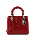 Lady Dior Bag Cannage Quilt Patent Medium