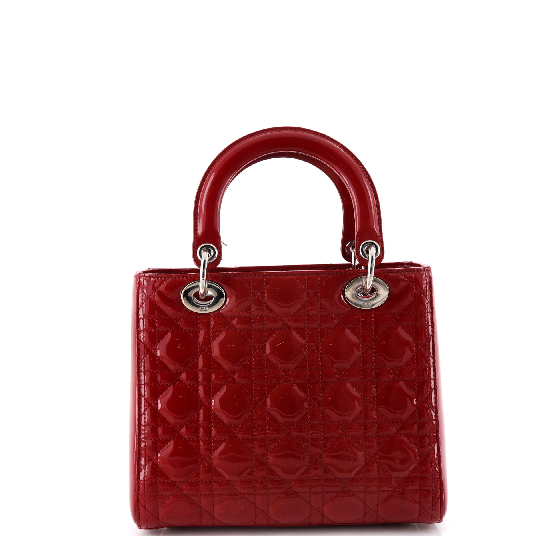 Lady Dior Bag Cannage Quilt Patent Medium
