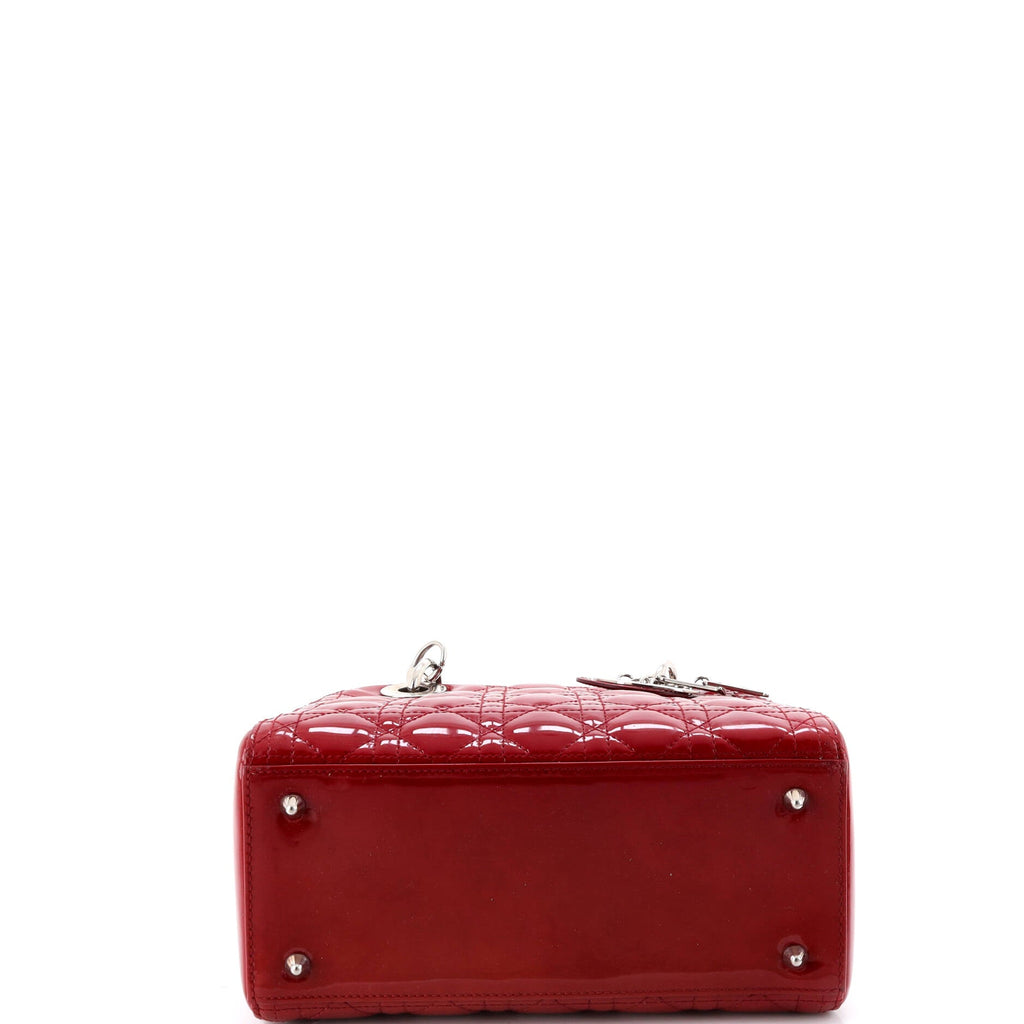 Lady Dior Bag Cannage Quilt Patent Medium