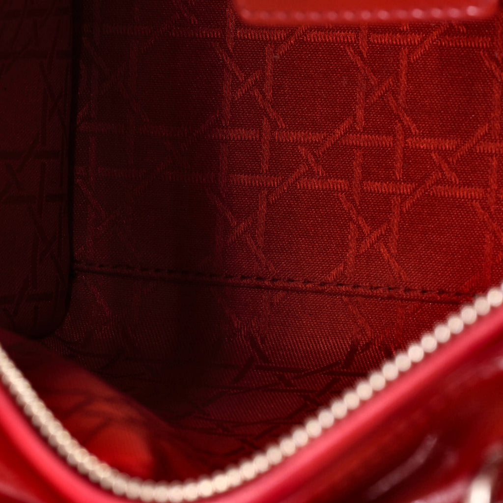 Lady Dior Bag Cannage Quilt Patent Medium