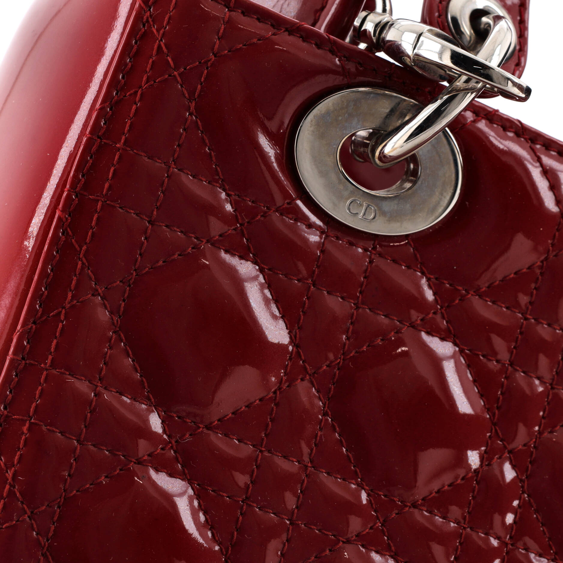 Lady Dior Bag Cannage Quilt Patent Medium