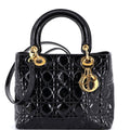 Vintage Lady Dior Bag Cannage Quilt Patent Medium