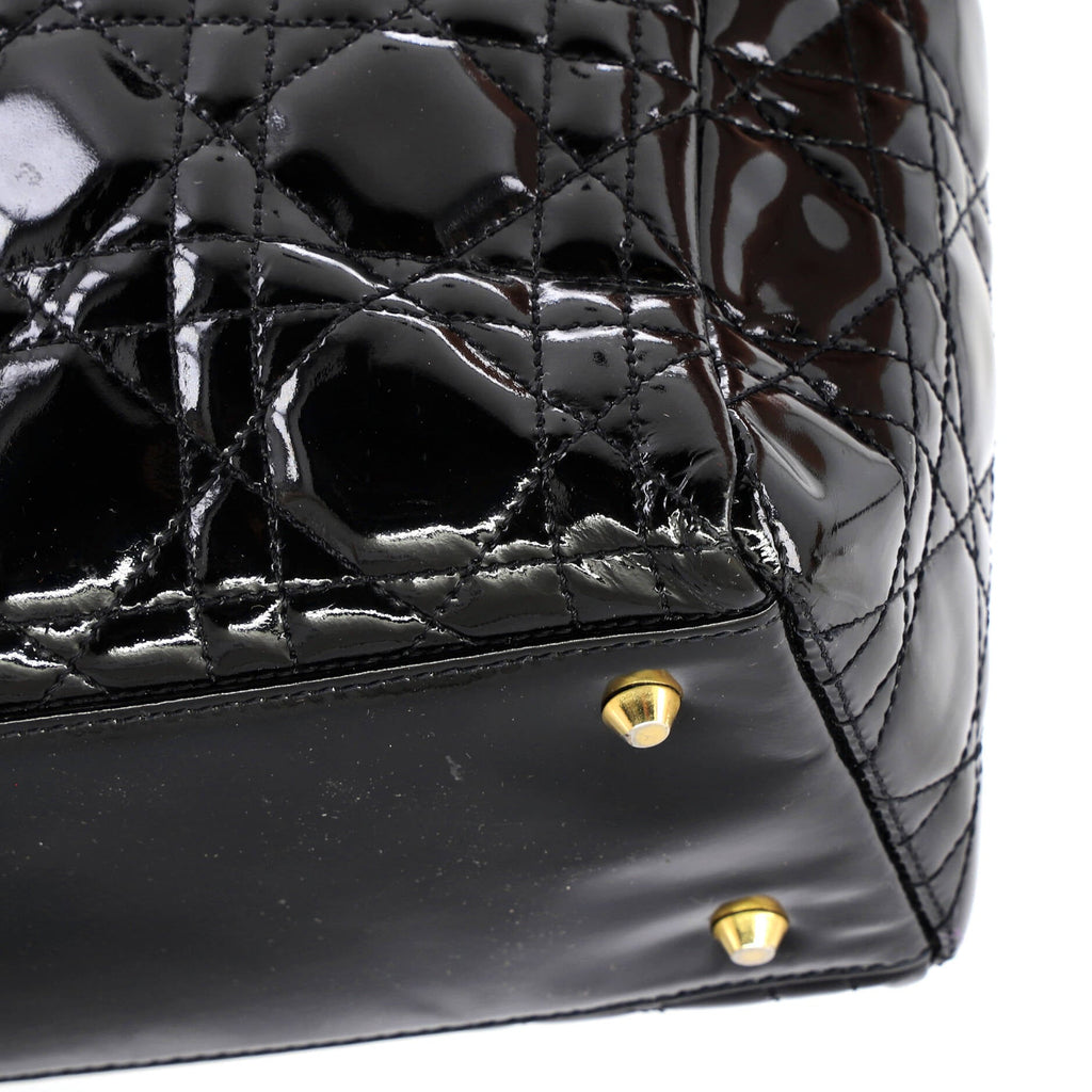 Vintage Lady Dior Bag Cannage Quilt Patent Medium