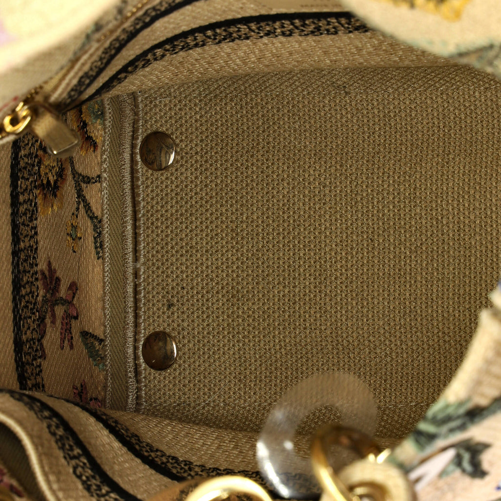 Lady D-Lite Bag Embroidered Raffia Medium