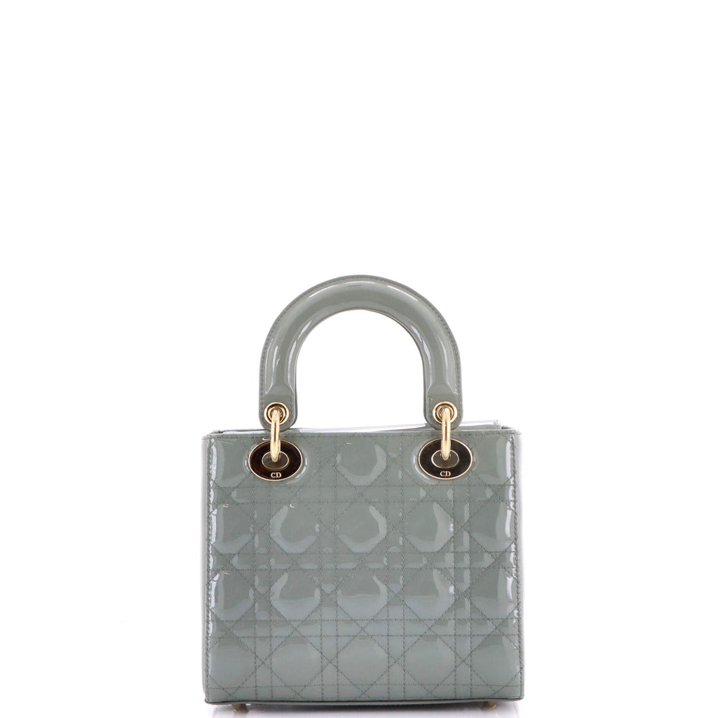 Lady Dior Bag Cannage Quilt Patent Small