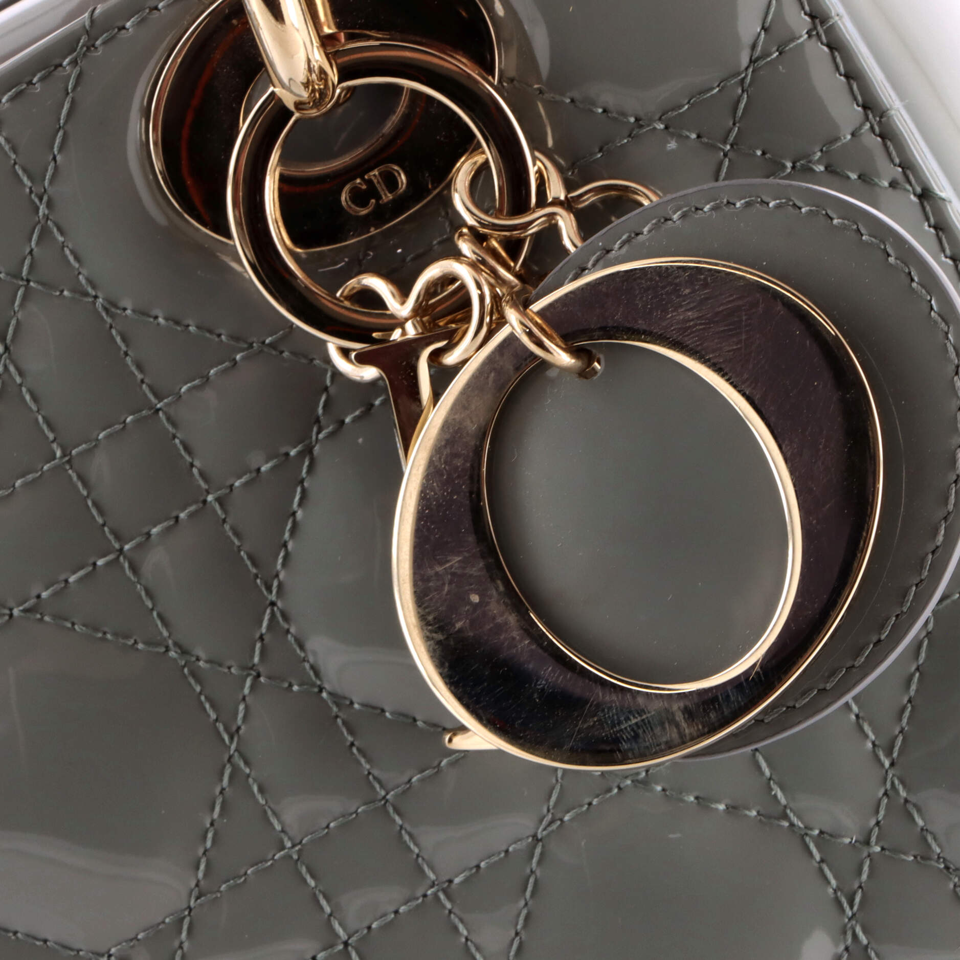 Lady Dior Bag Cannage Quilt Patent Small