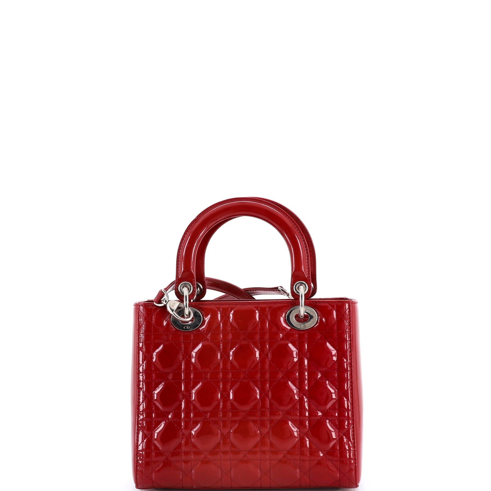 Lady Dior Bag Cannage Quilt Patent Medium