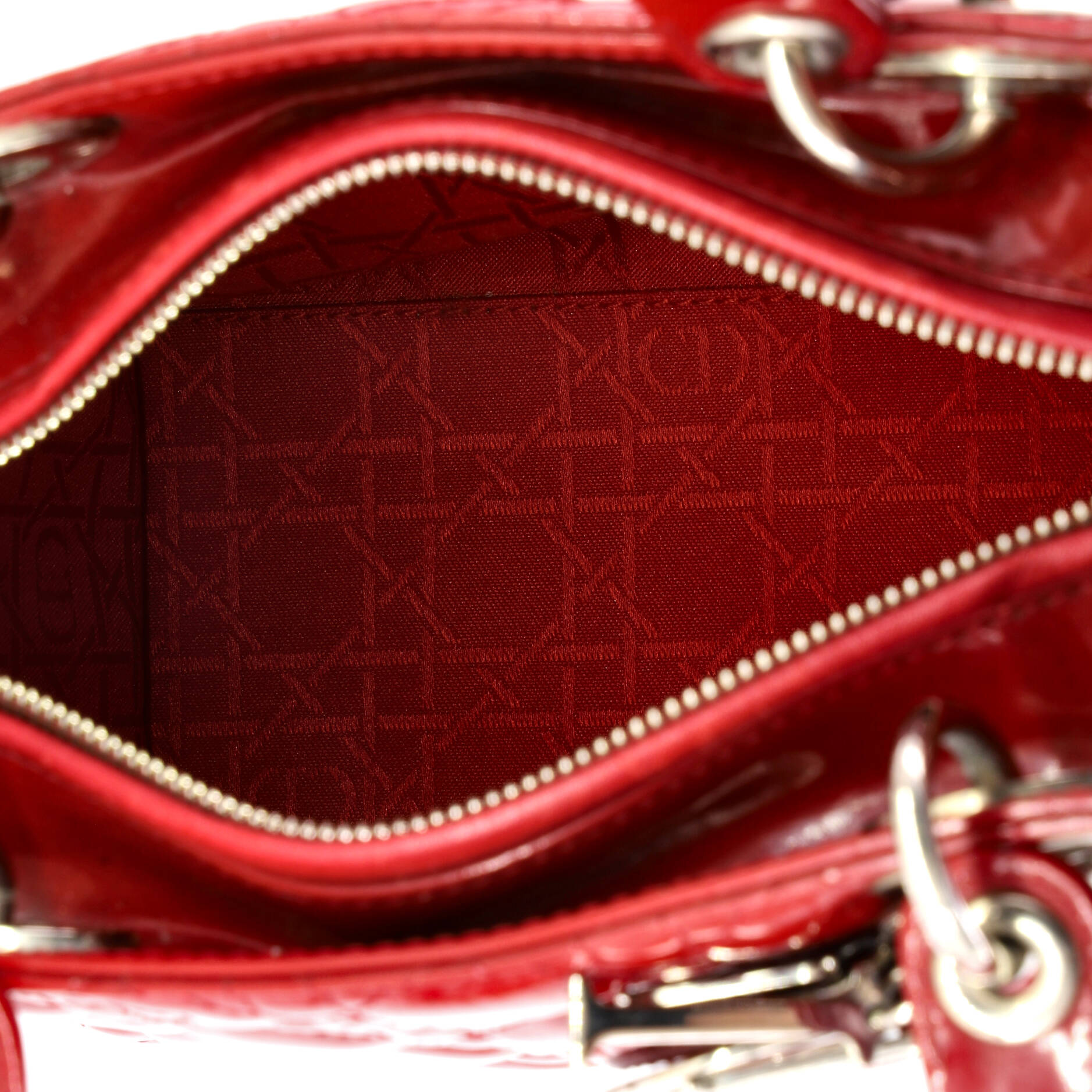 Lady Dior Bag Cannage Quilt Patent Medium