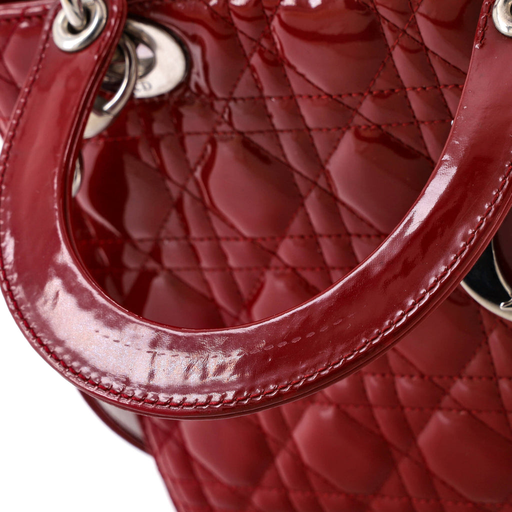 Lady Dior Bag Cannage Quilt Patent Medium