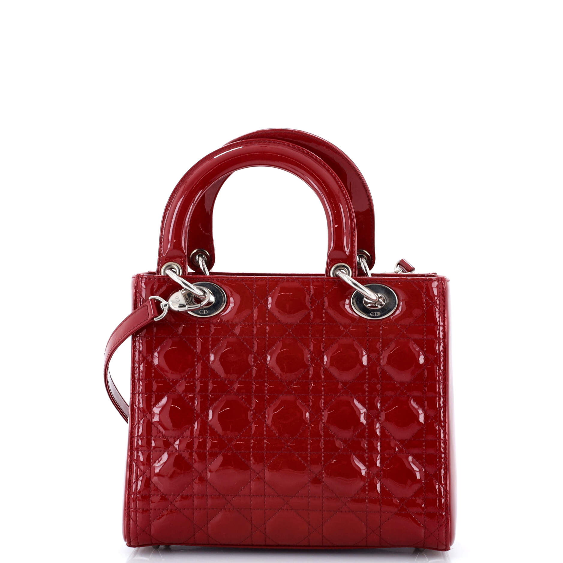 Lady Dior Bag Cannage Quilt Patent Medium