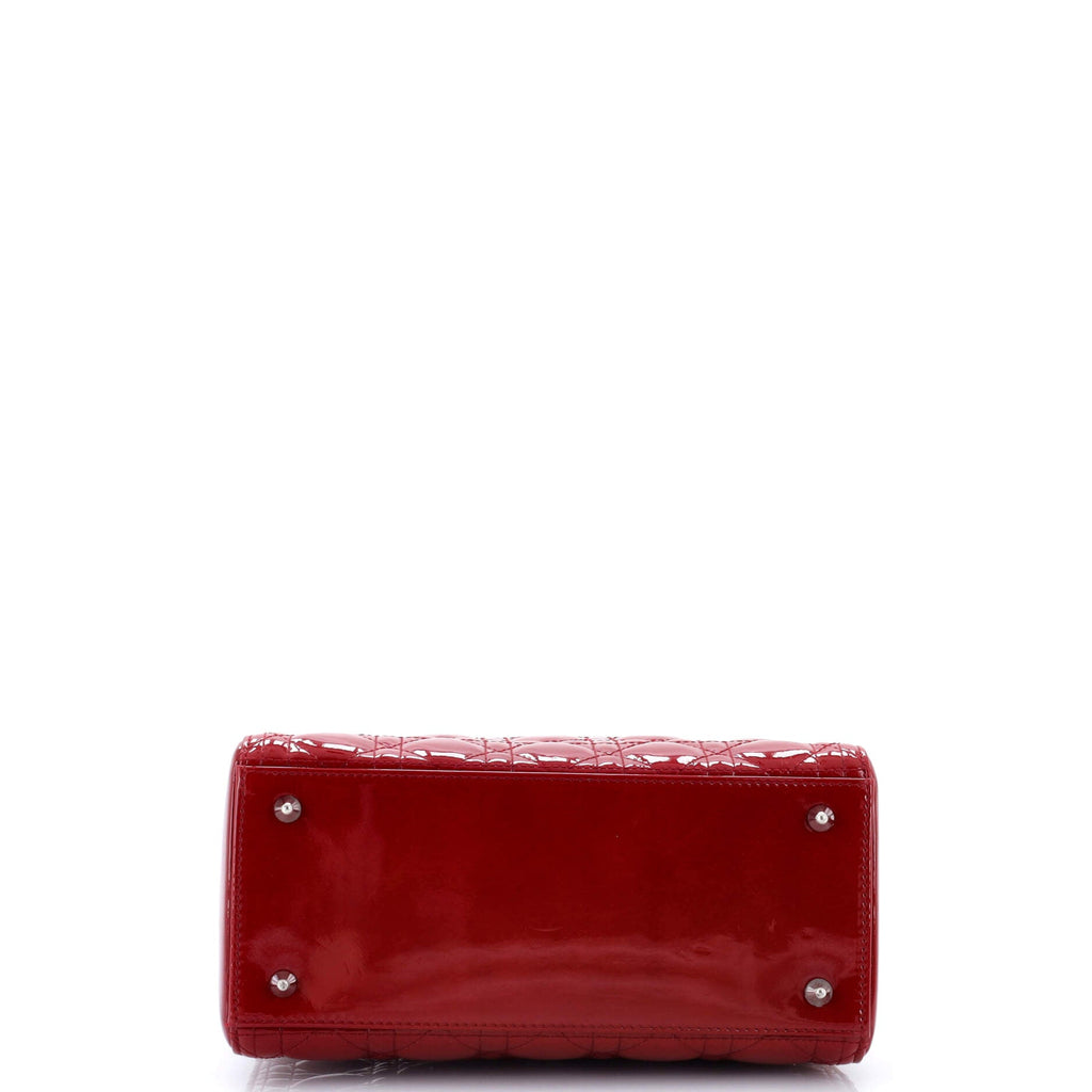 Lady Dior Bag Cannage Quilt Patent Medium