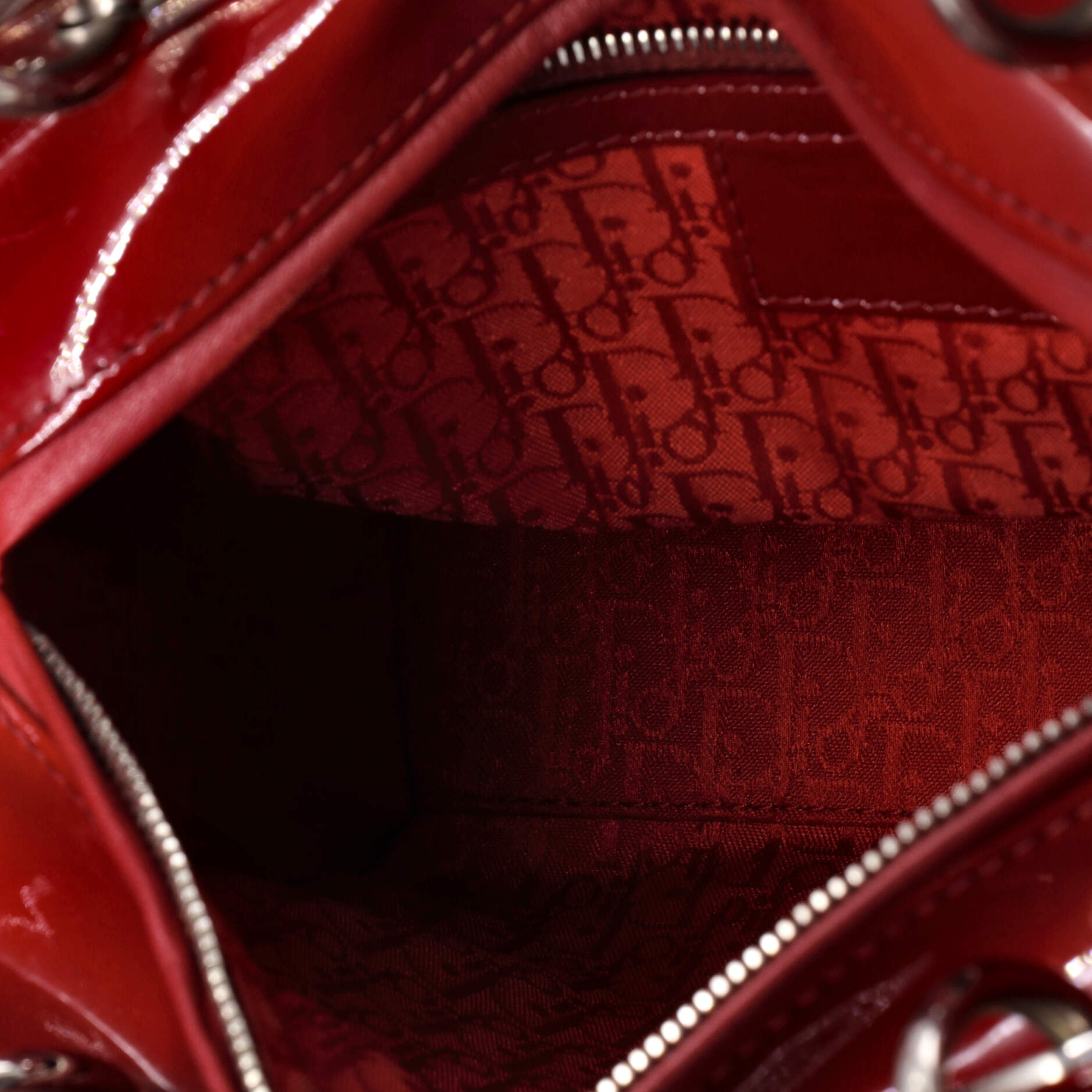Lady Dior Bag Cannage Quilt Patent Medium